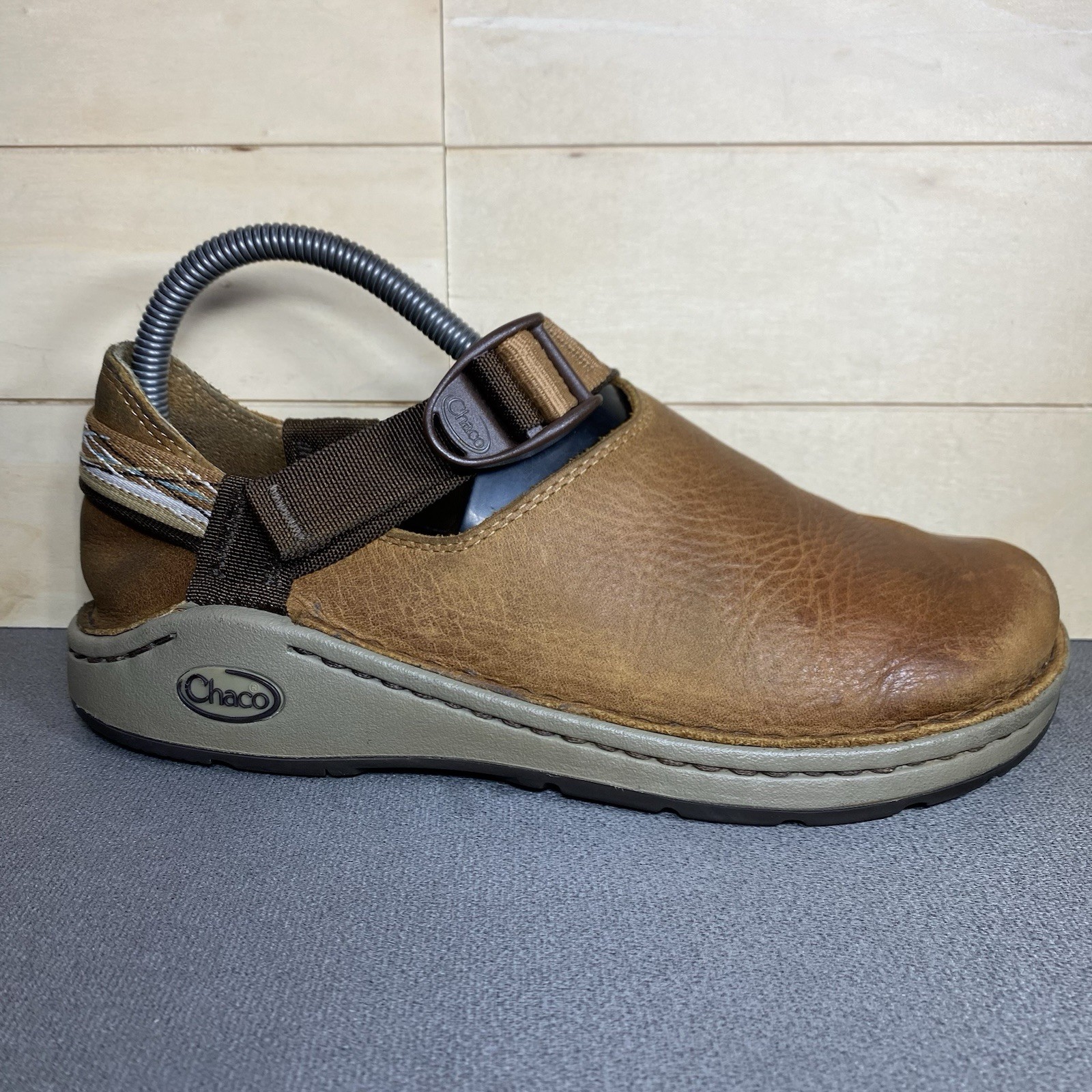 Chaco Pedshed Clogs Sandals Women’s Size 6.5 Shoes Brown Leather Vibram