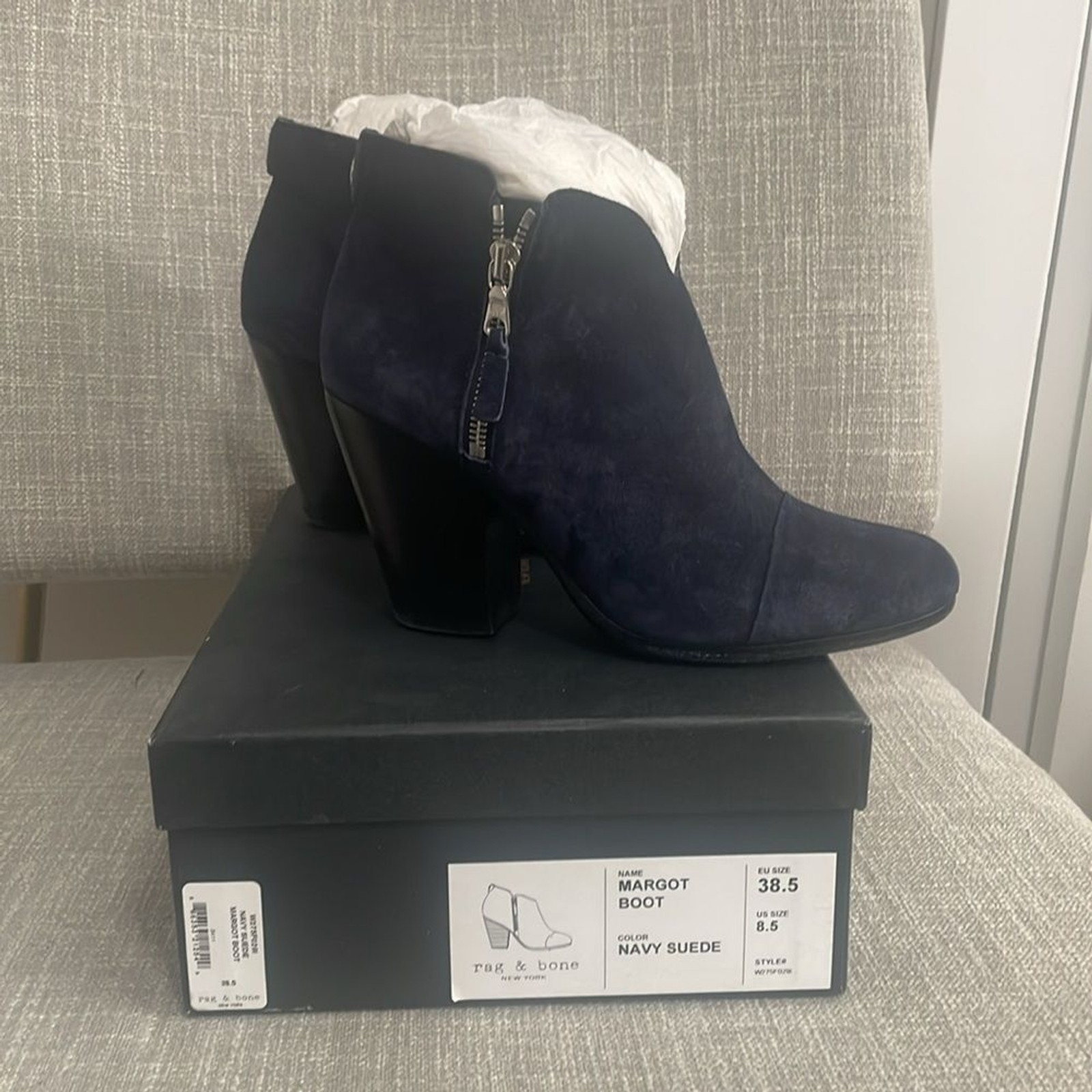 Rag and bone, Margot boot – navy suede