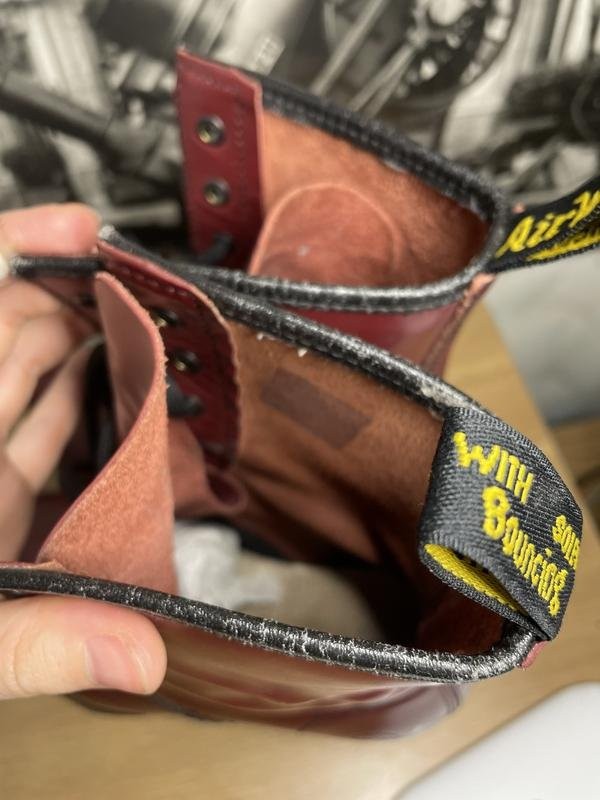 Women Dr Martens Boots Burgundy Leather 37 #3KED