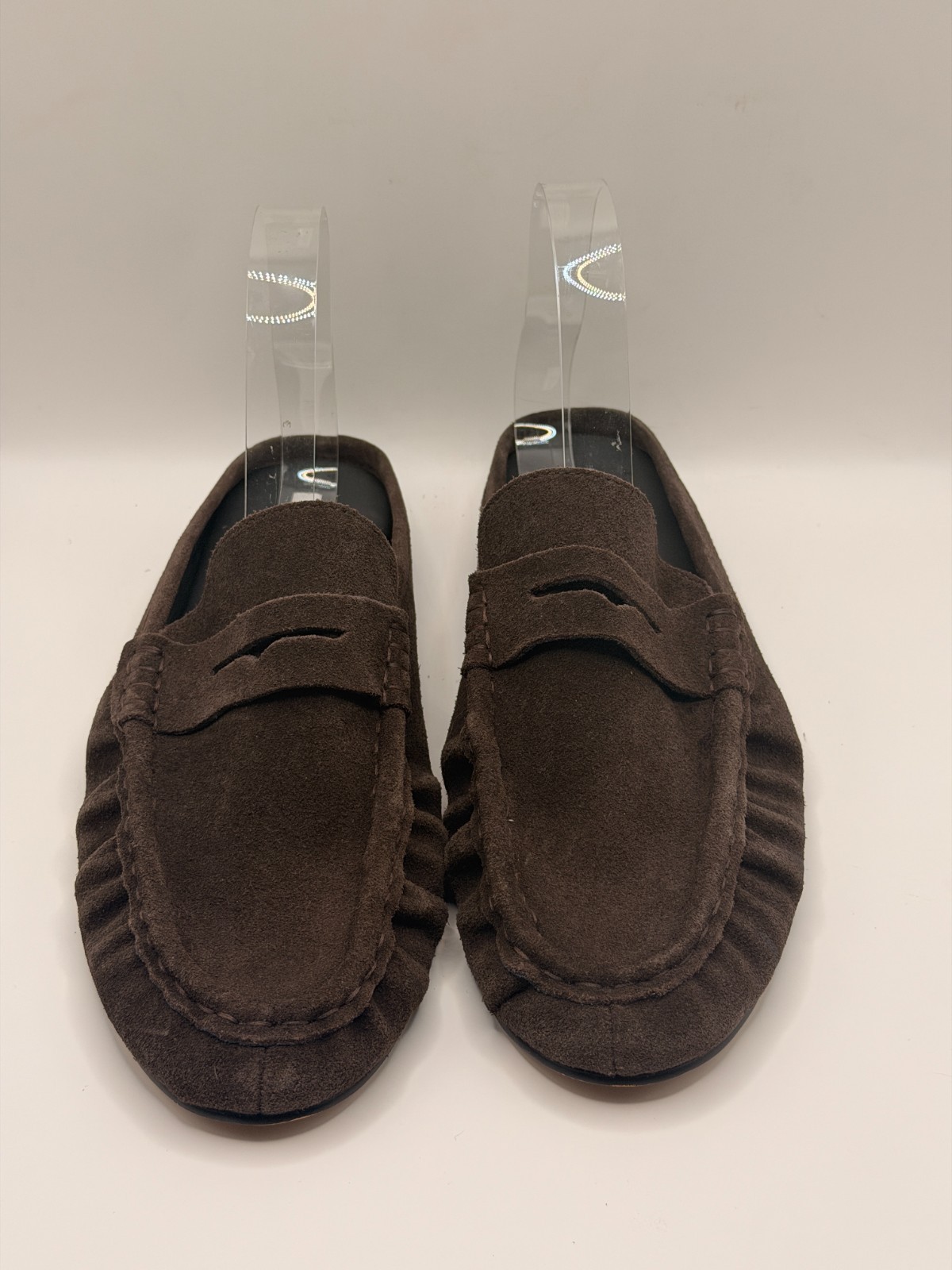 Steve Madden Womens Rafe Chocolate Brown Suede Loafer Sz 11