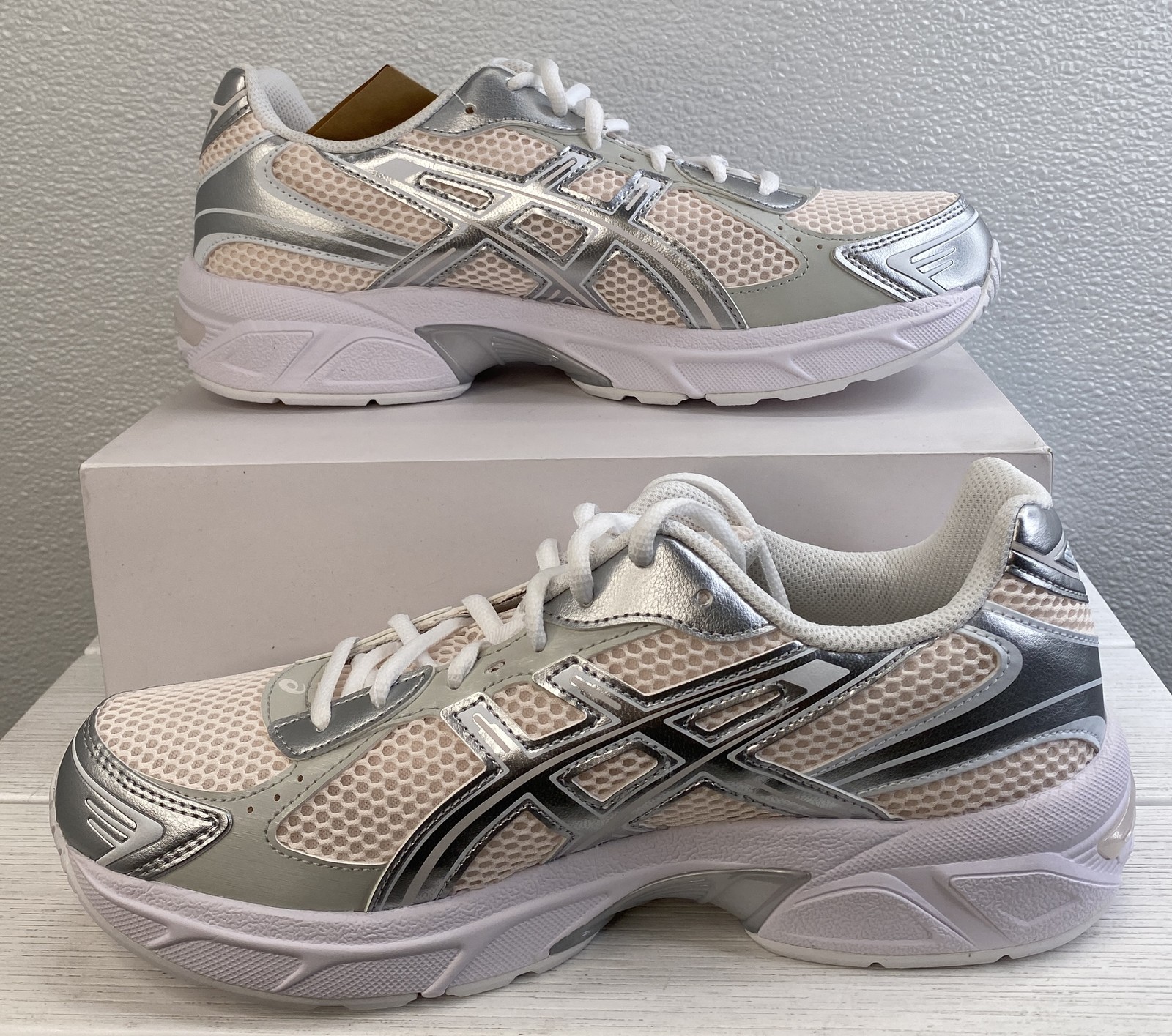 Asics Gel-1130 Unisex Size M8.5 W10 Blush/Pure Silver Mesh Athletic Sneakers