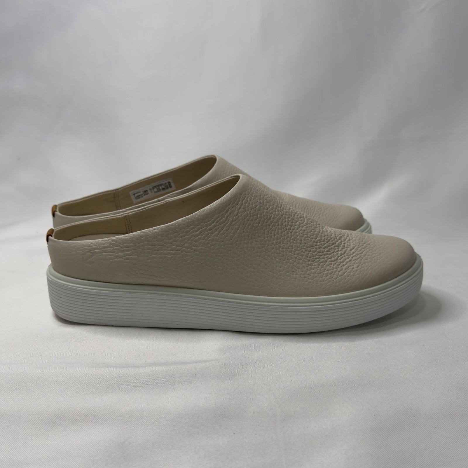 ECCO Soft 60 Low-Cut Women’s Leather Mules Limestone Size EU 41 US 10-10.5