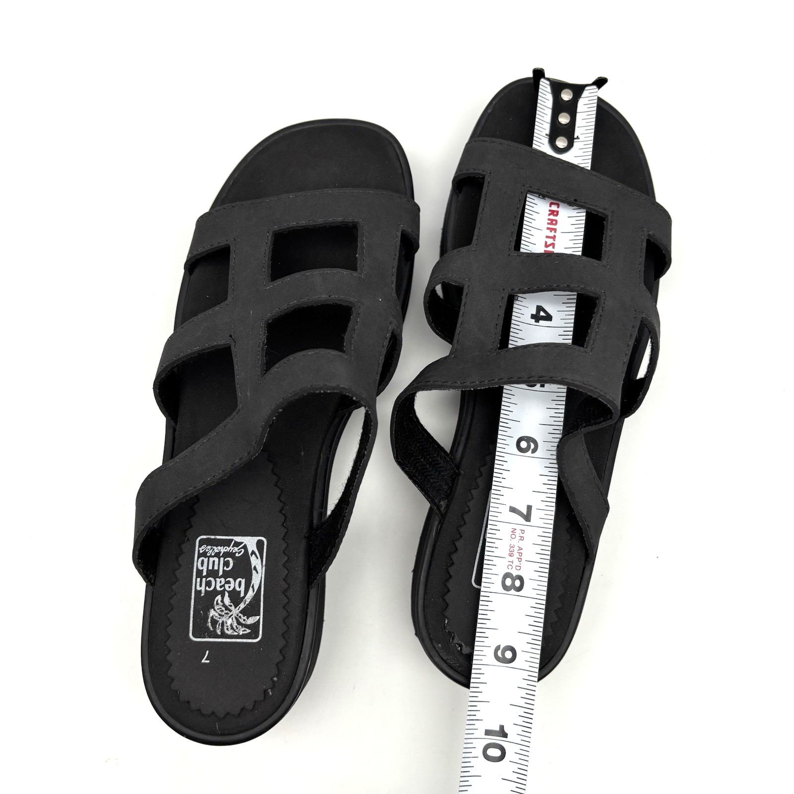 NEW Vintage Y2K Beach Club by Seychelles Black Cut-out Foam Platform Sandals 7