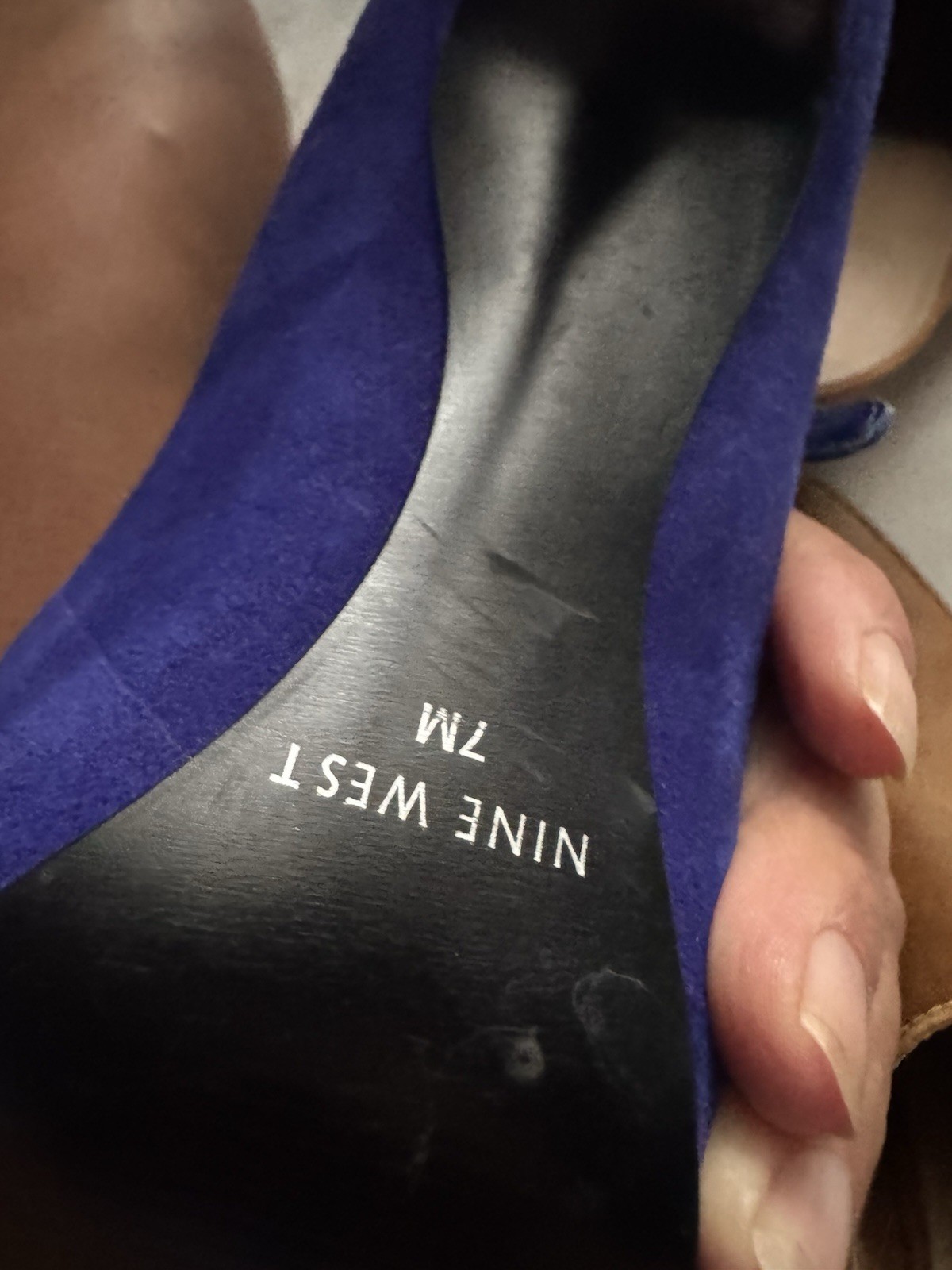 Nine West Women’s Heel Dark Blue Mary Jane Heels Size 7