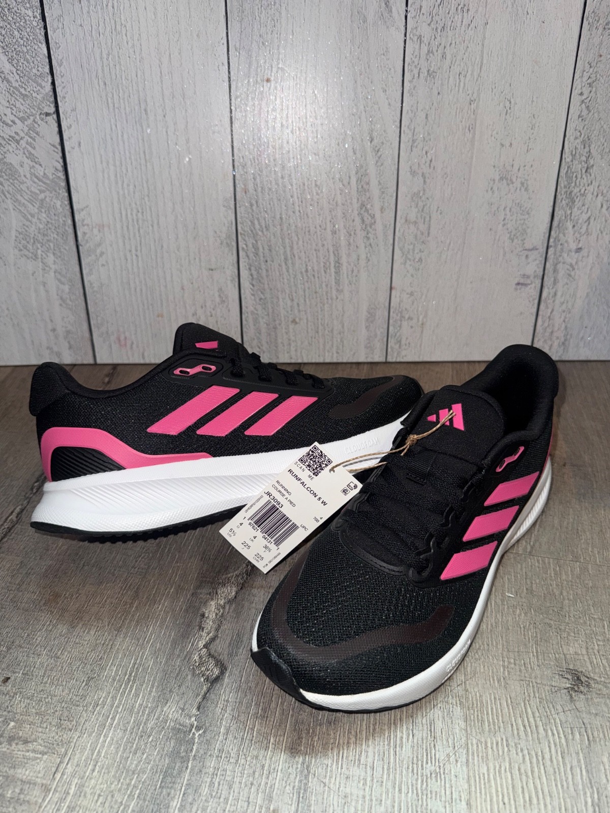 black with pink stripe adidas womens 5.5