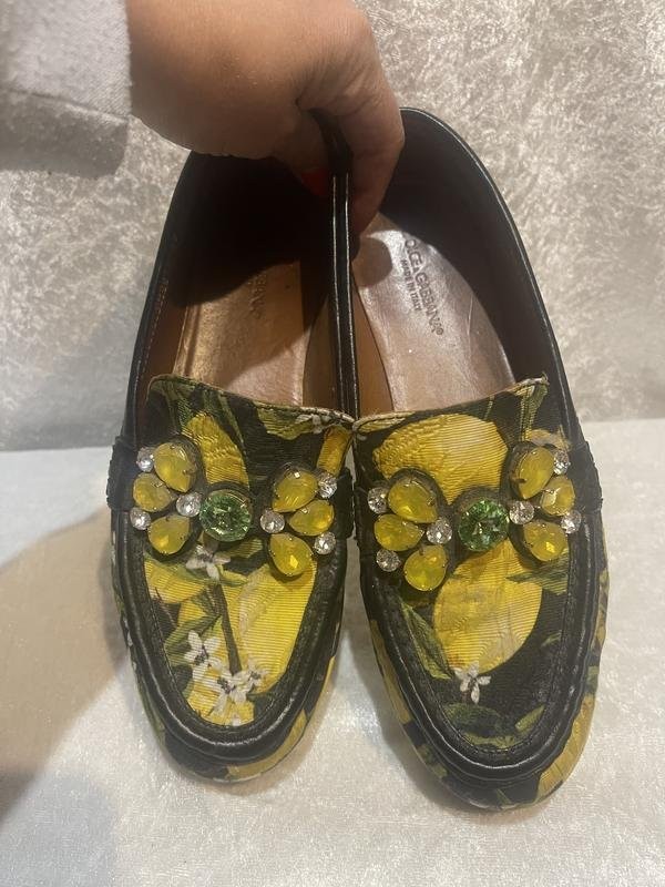 Women Dolce & Gabbana Loafers Yellow Textile 38.5