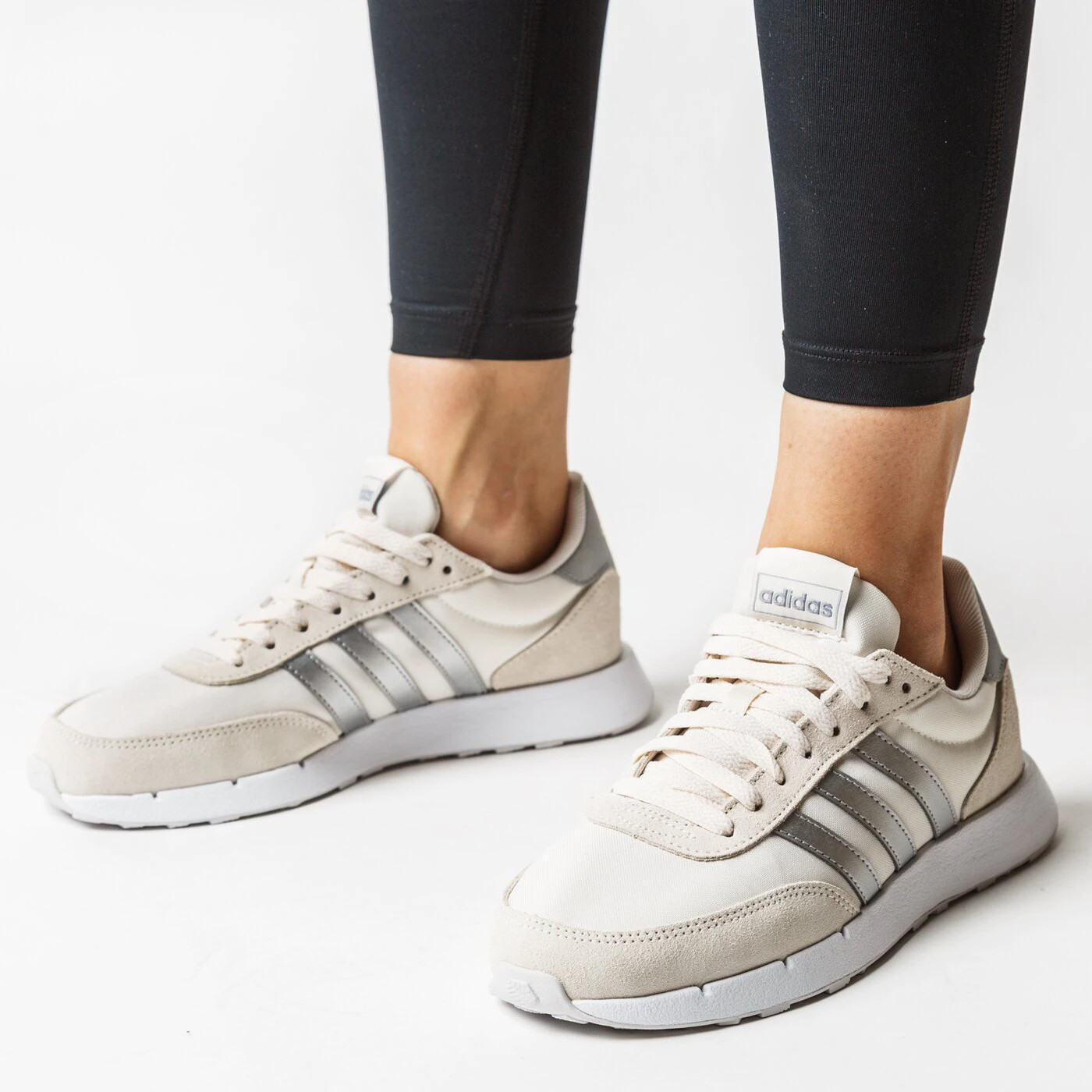 WOMENS ADIDAS RUN 60s 2.0 SAMOA BEIGE SILVER RUNNING ATHLETIC CASUAL SHOES