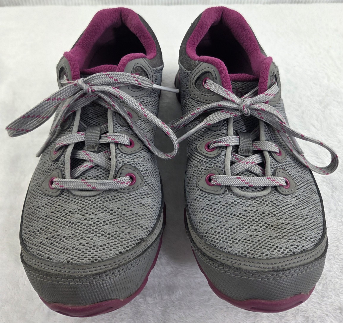 Ahnu Sugarpine II Air Mesh Trail Shoes Womens size 6.5 Grey/Pink Hiking Sneakers