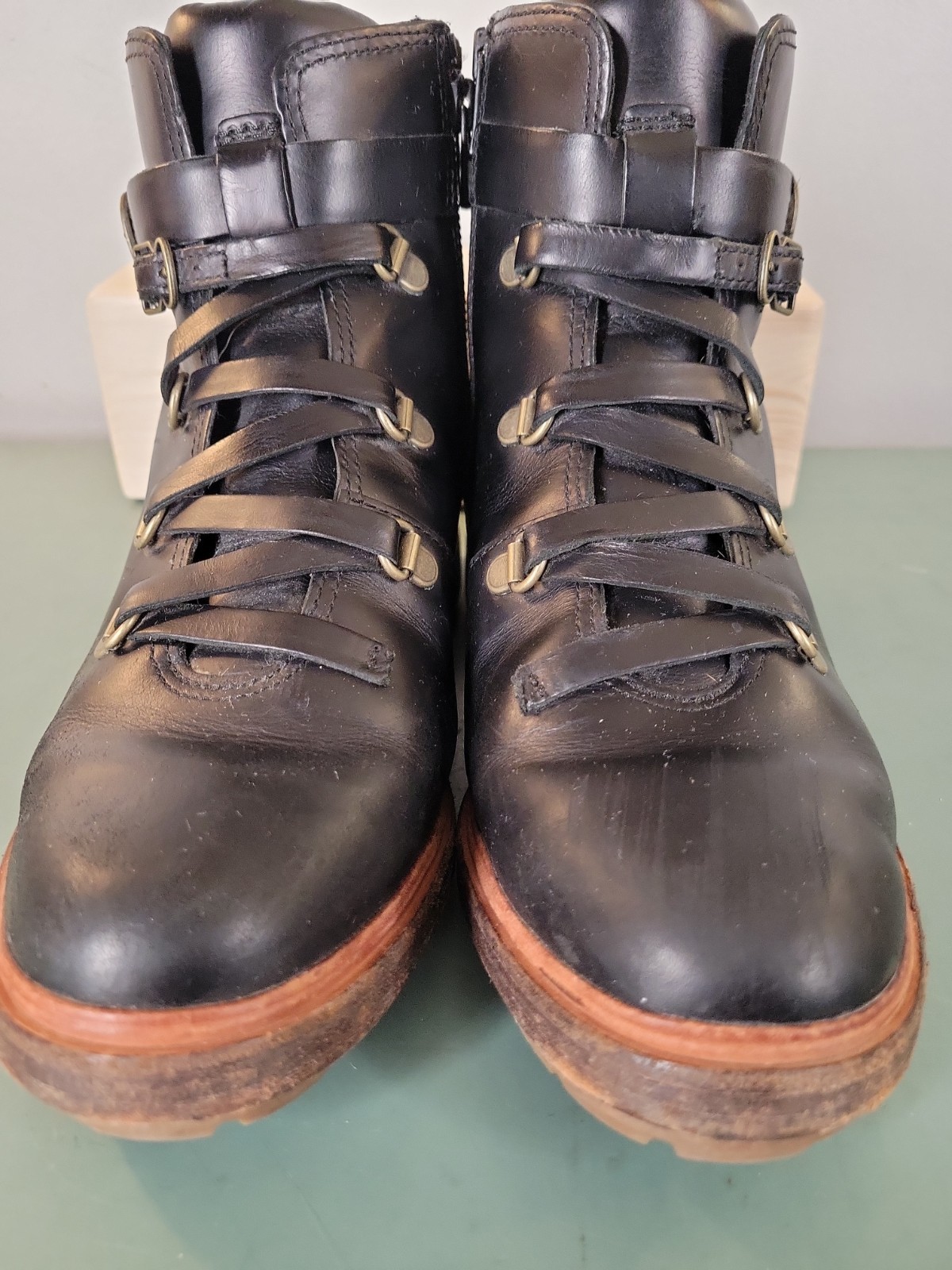Timberland Boot Company Riley Flair Hiker Boot Black Leather Womens Size 6