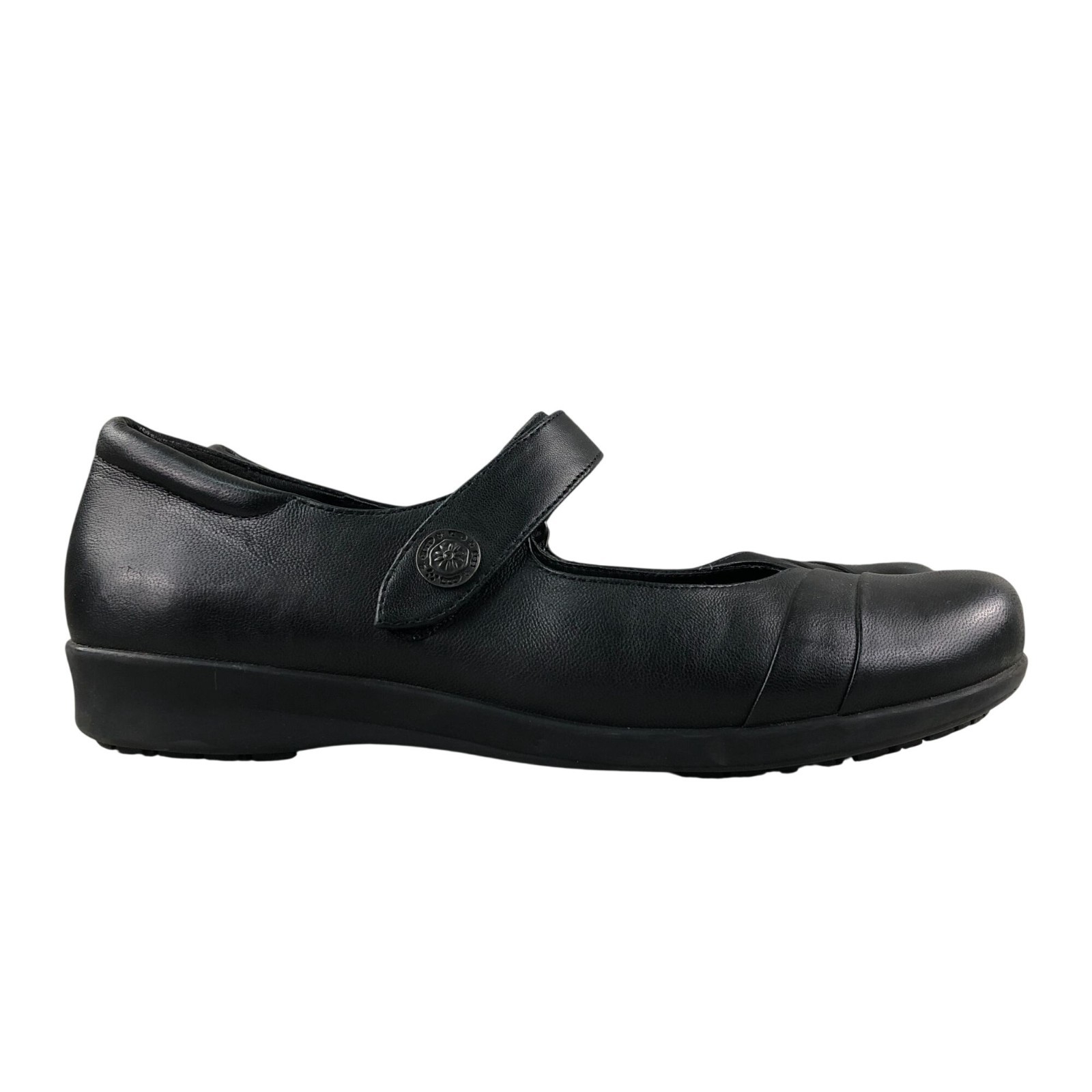 Abeo Women’s Size 8 Ida Black Leather Closed Toe Mary Jane Strap Dress Shoes