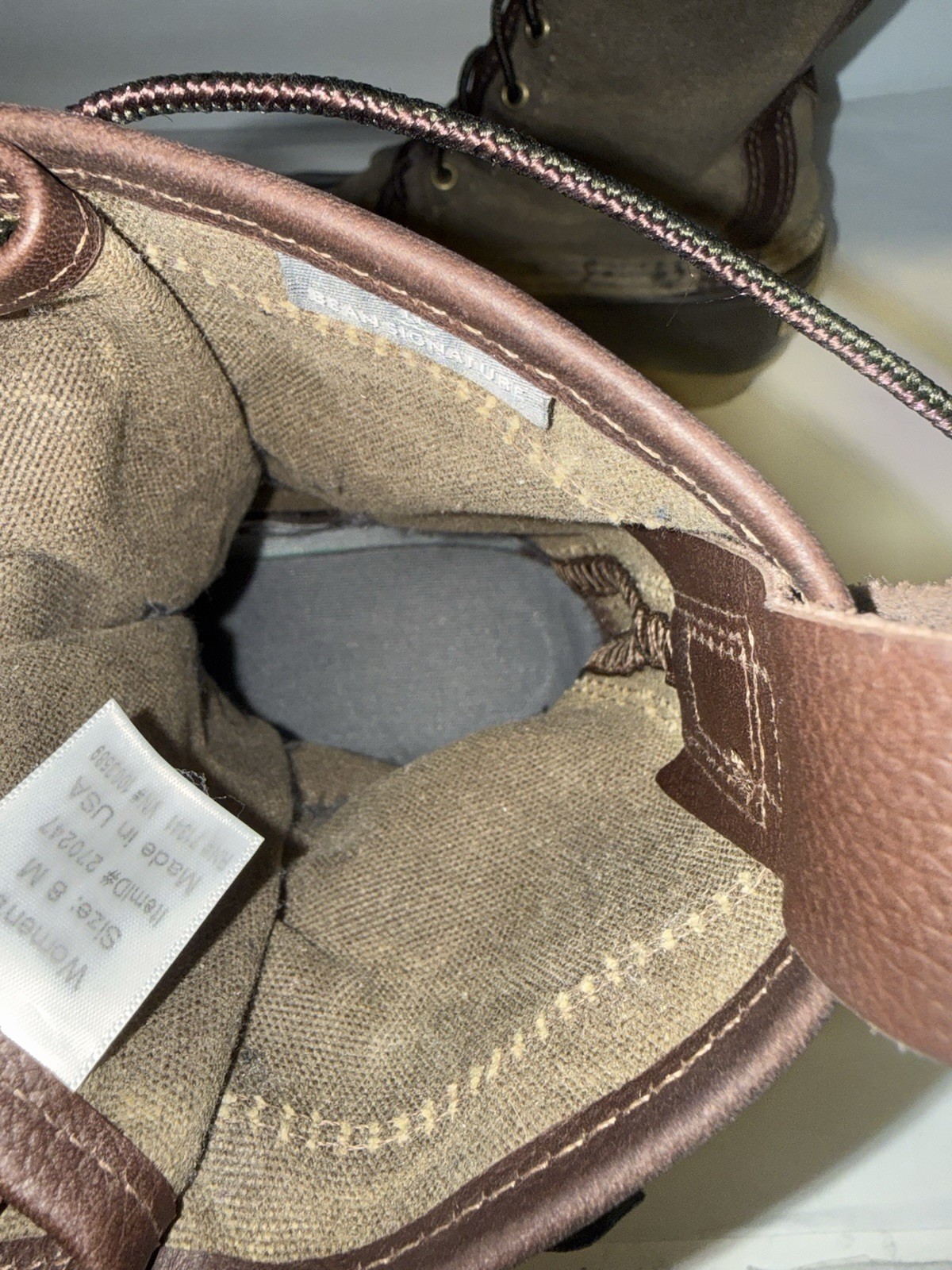 LL Bean Waxed Canvas Duck Boots Women’s 8 Maine Hunting USA Lace Up Waterproof