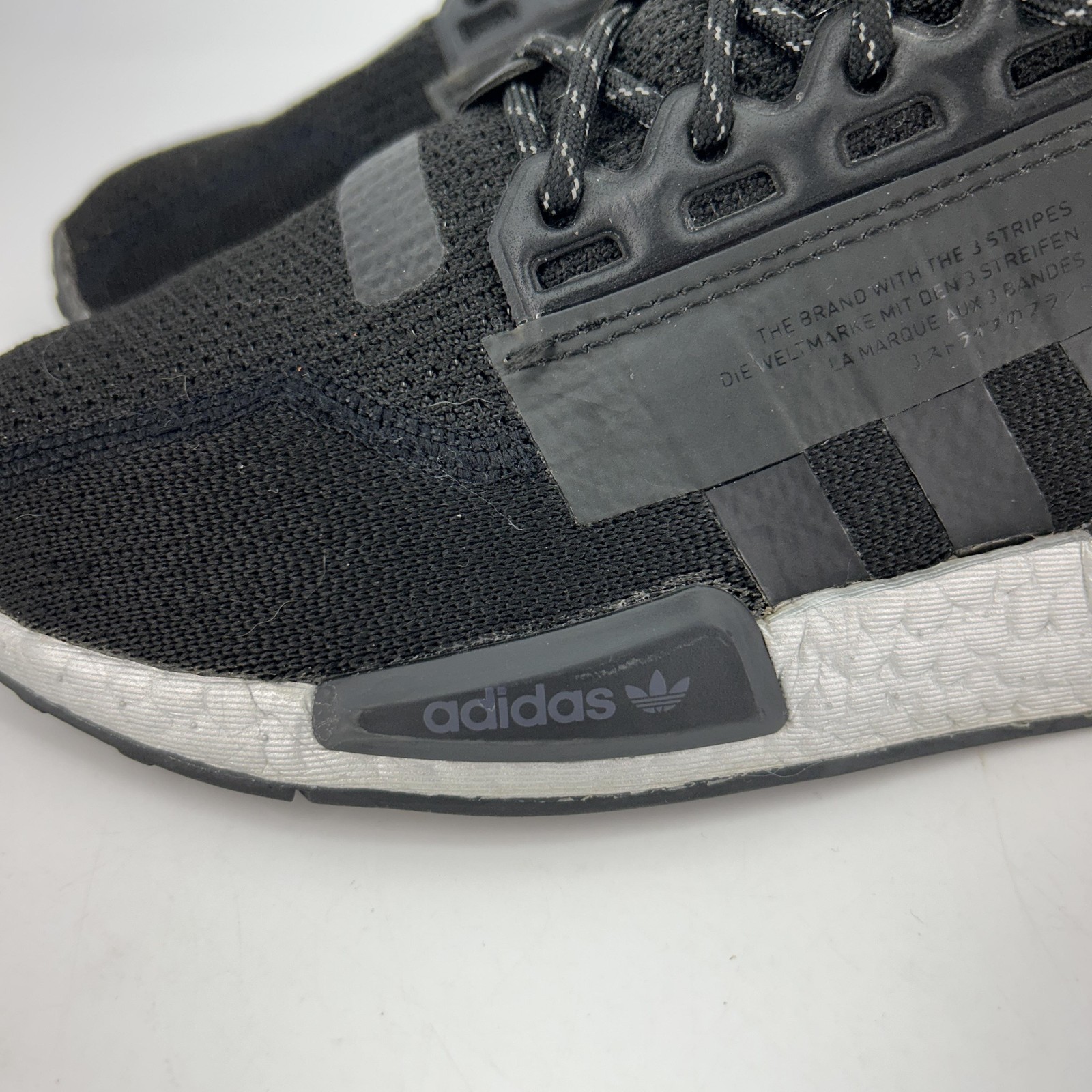 Adidas Shoes Womens Size 7.5 NMD R1 V2 Black Silver Boost Mesh Sneakers FW5449