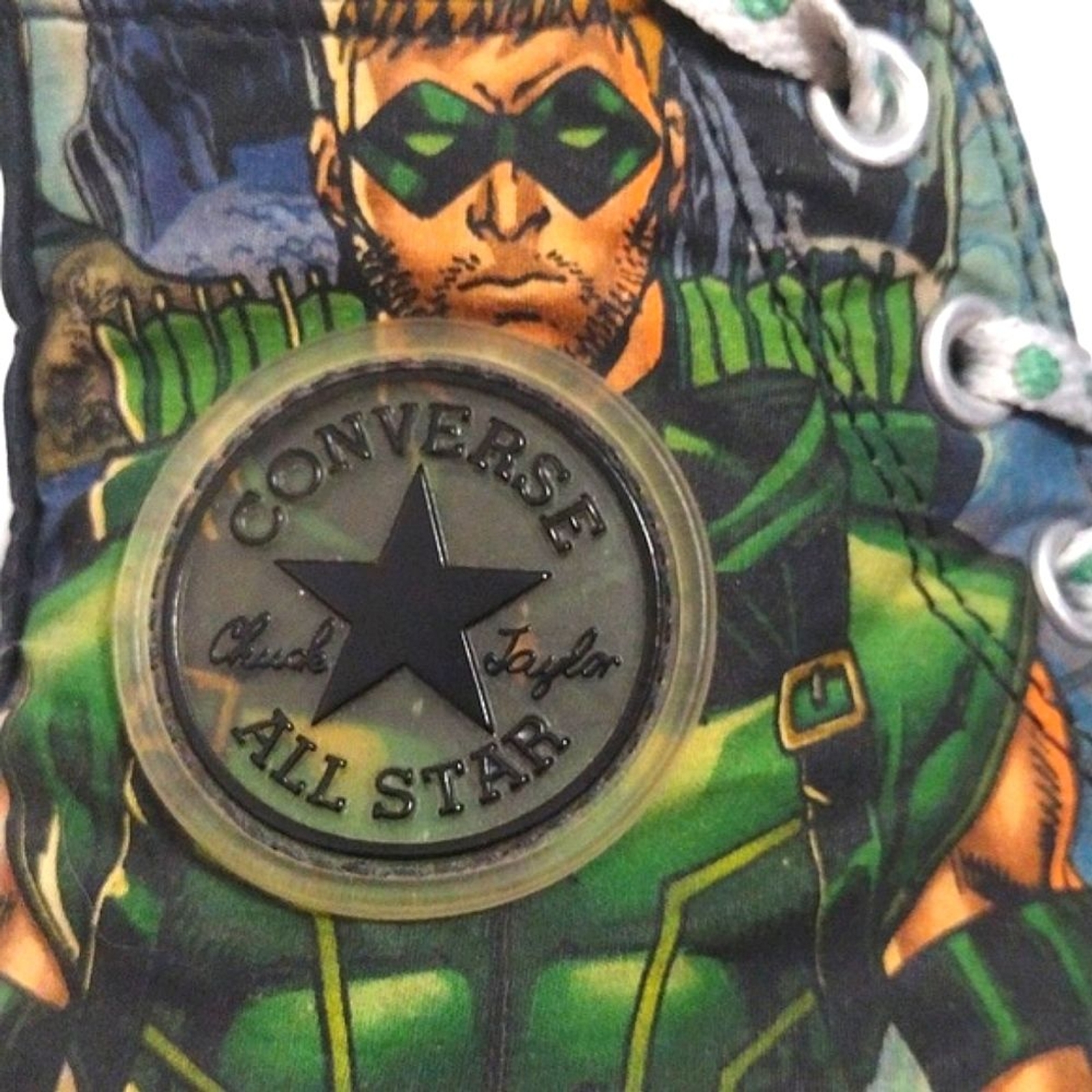 DC Comics Converse Green Arrow Superhero High Top Sneakers Unisex Men 6, Women 8