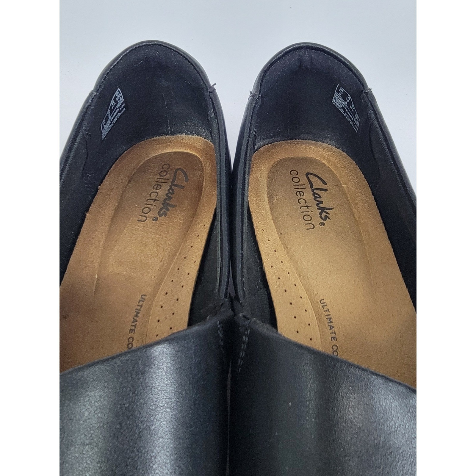 Clarks Juliet Palm Black Leather Loafers Women Size 10 Comfort Work Flat