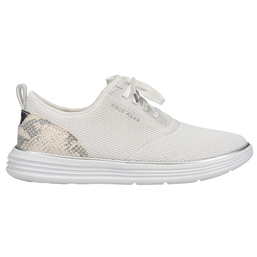 Cole Haan Grandsport Journey Snake Lace Up Womens White Sneakers Casual Shoes W