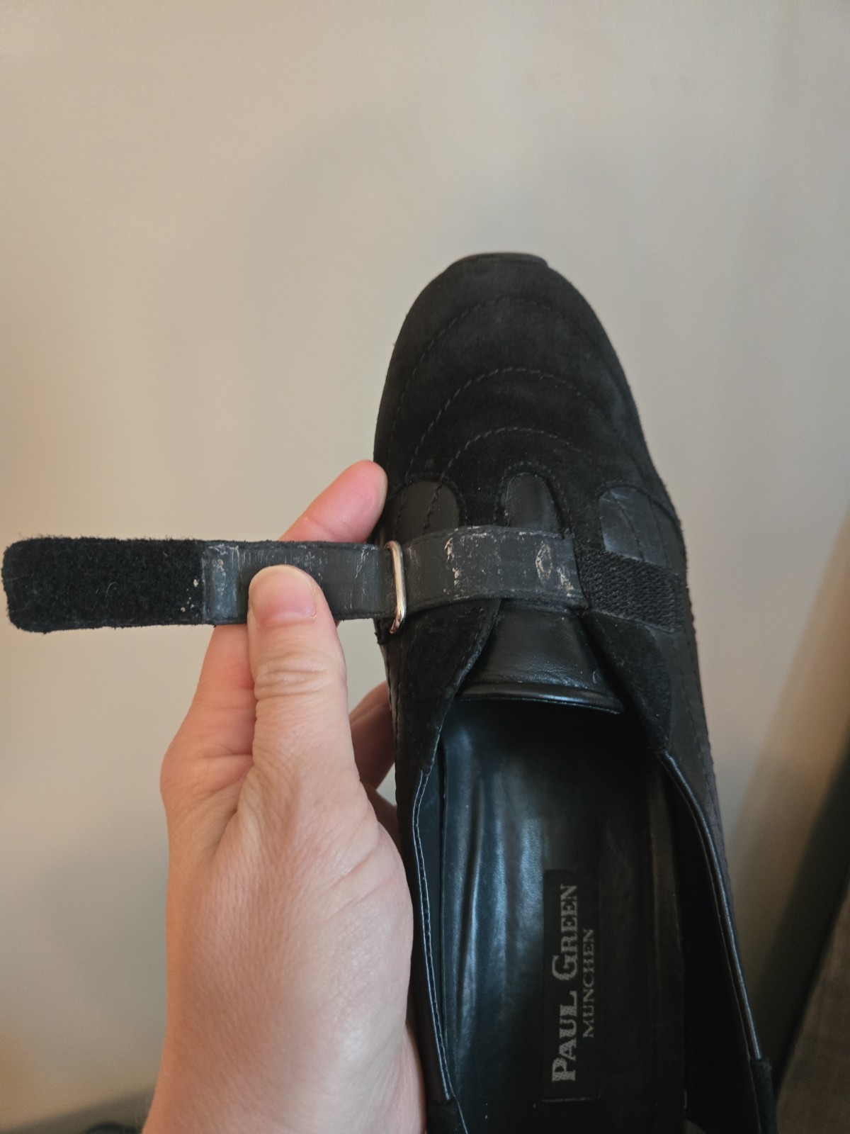 Paul Green Black Leather Munchen Loafers Women’s 5.5 Austria US 8.5 Adjustable