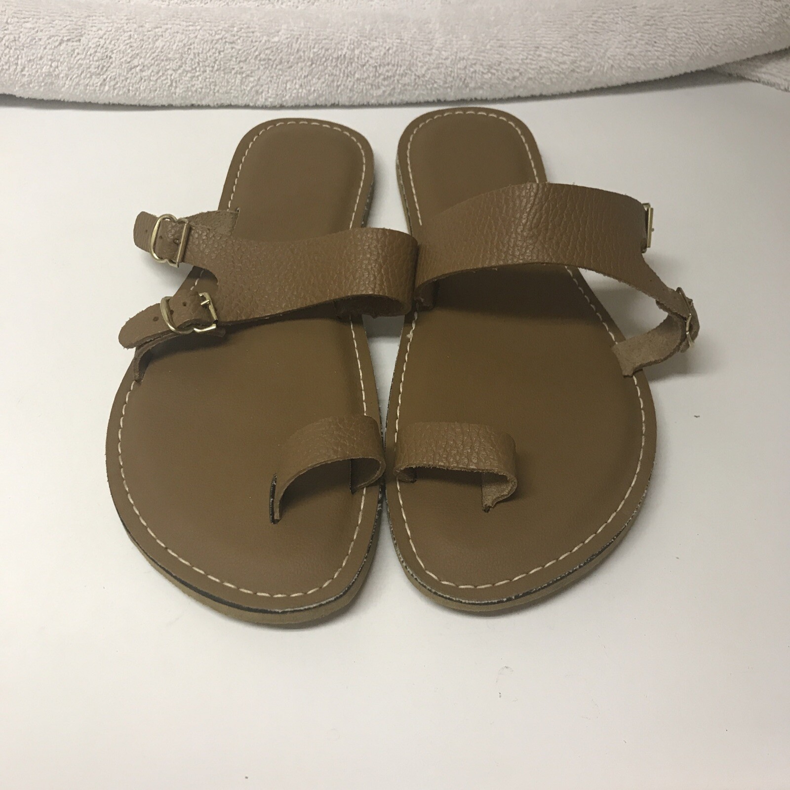 Woman’s Kino Ana Leather Sandals Size 8.5-9 Tan Handmade in United States