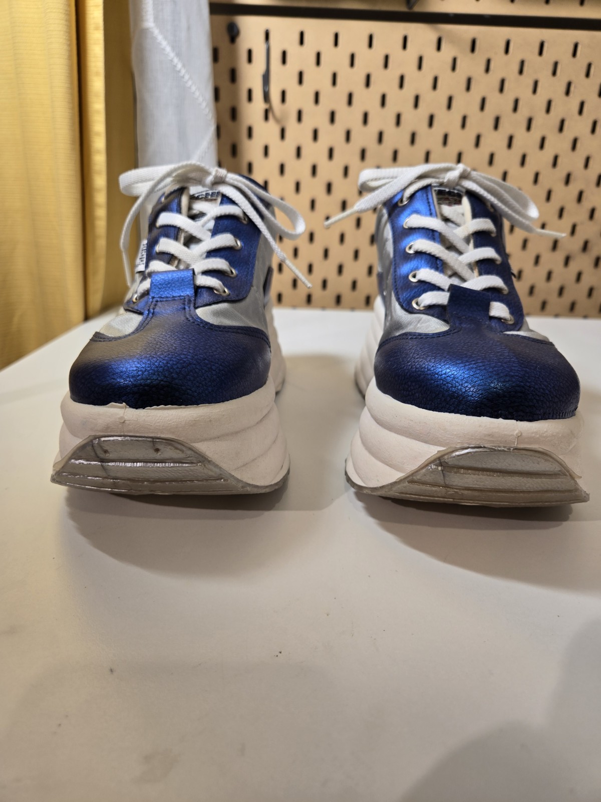 Vintage 90s Y2K Skechers Platform Sneakers Blue Sz9 (fits like 8) Bubble Sole