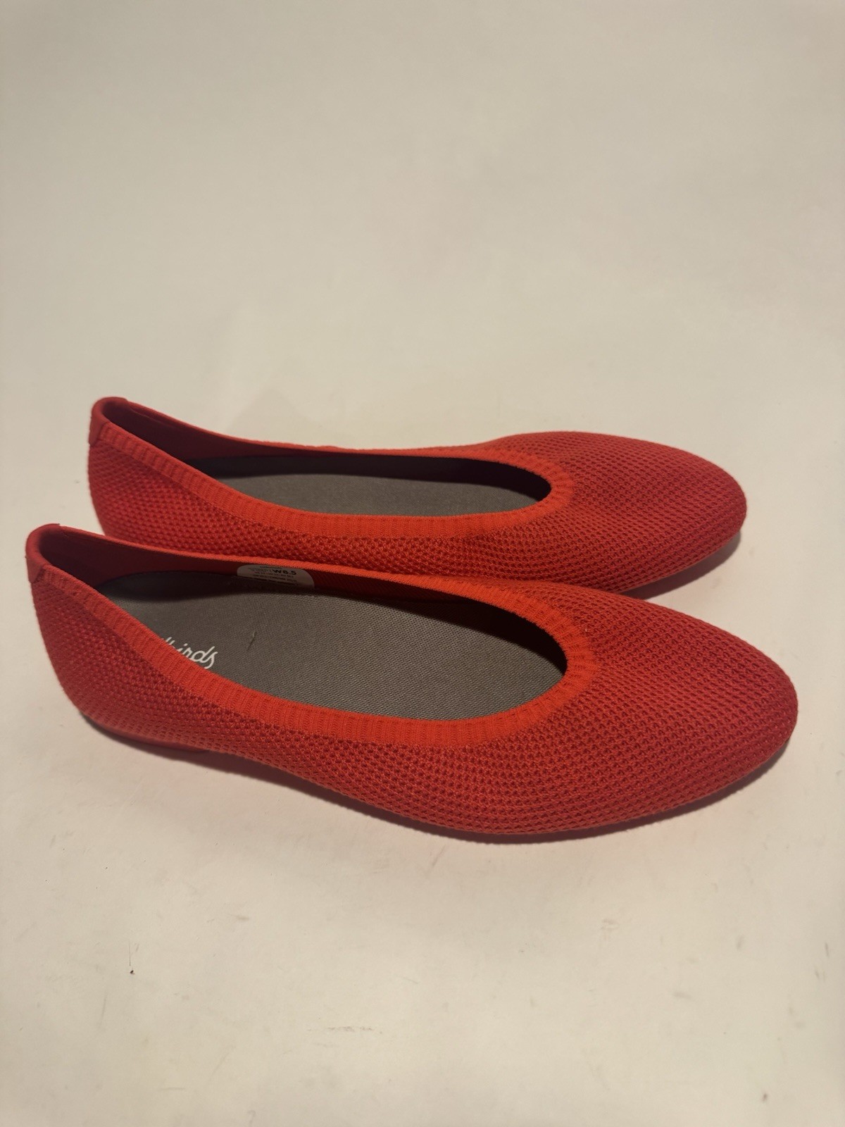 Allbirds Tree Breezers Red Knit Slip On Washable Ballet Flats Size 8.5