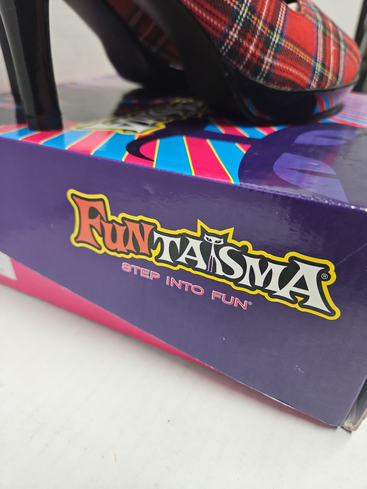 The Funtasma by Pleaser College-04 Pump red plaid New Old STOCK IN BOX Size 11