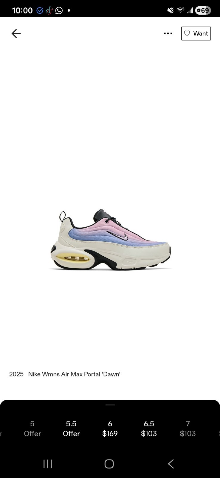 Nike Air Max Portal Dawn Women’s Mesh Low Top Sneakers Sail/Pink HV5761-133