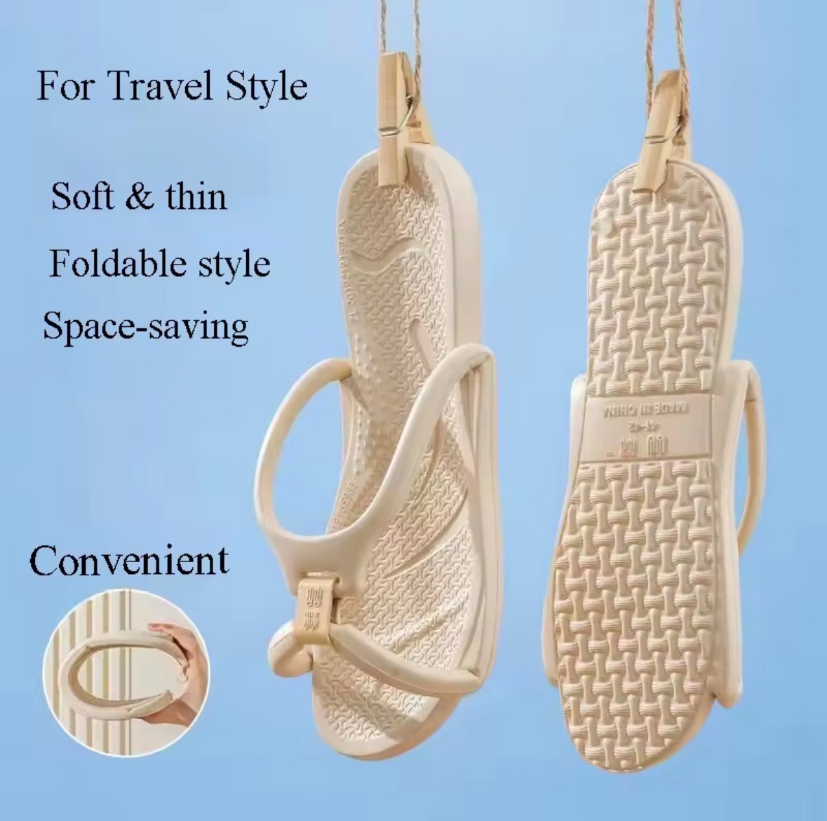 Foldable Travel slippers EVA, Non Slip, Lightweight, Comfortable