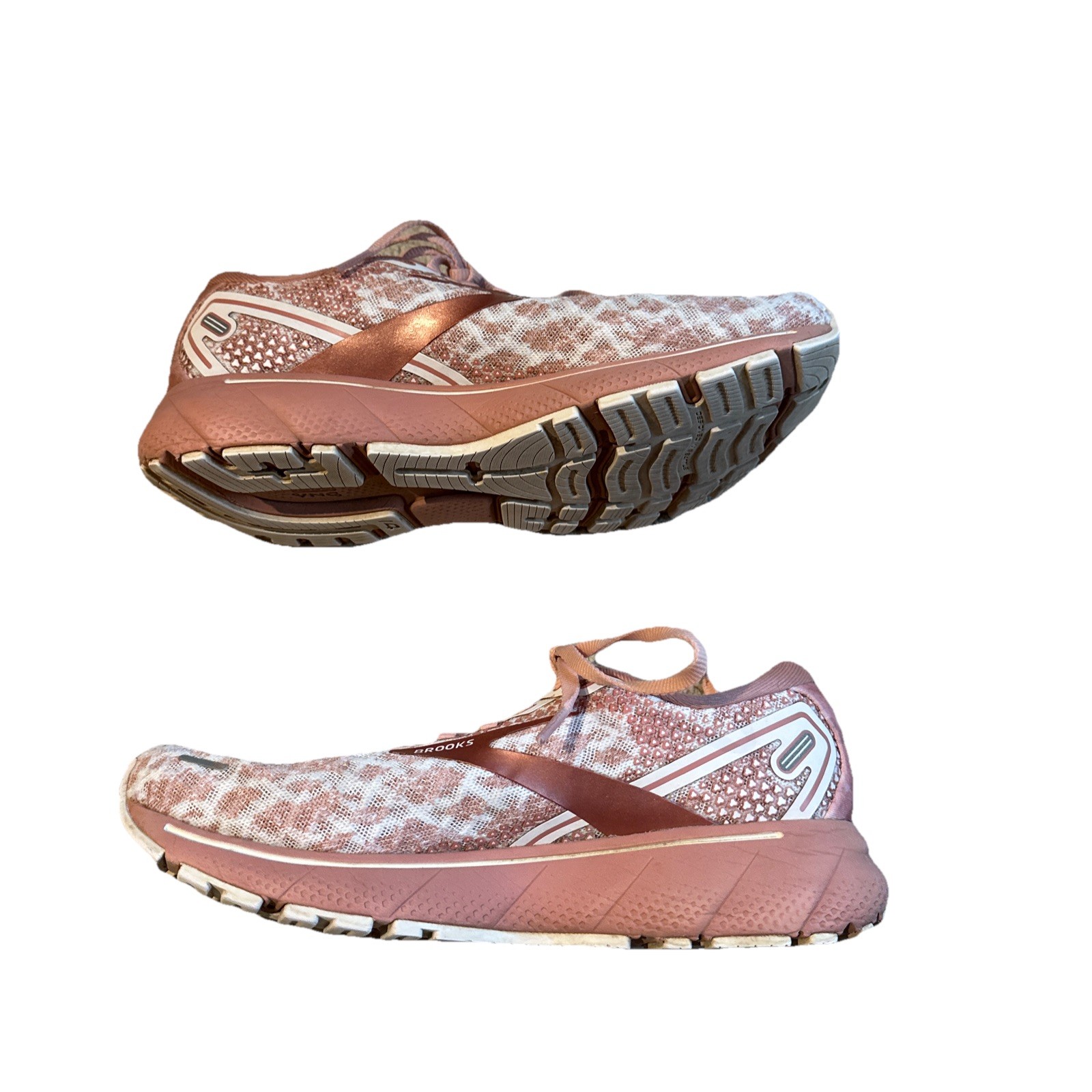 Brooks Ghost 14 Womens 7 B Medium Running Sneaker Shoes Coral Cloud Pink Glitter