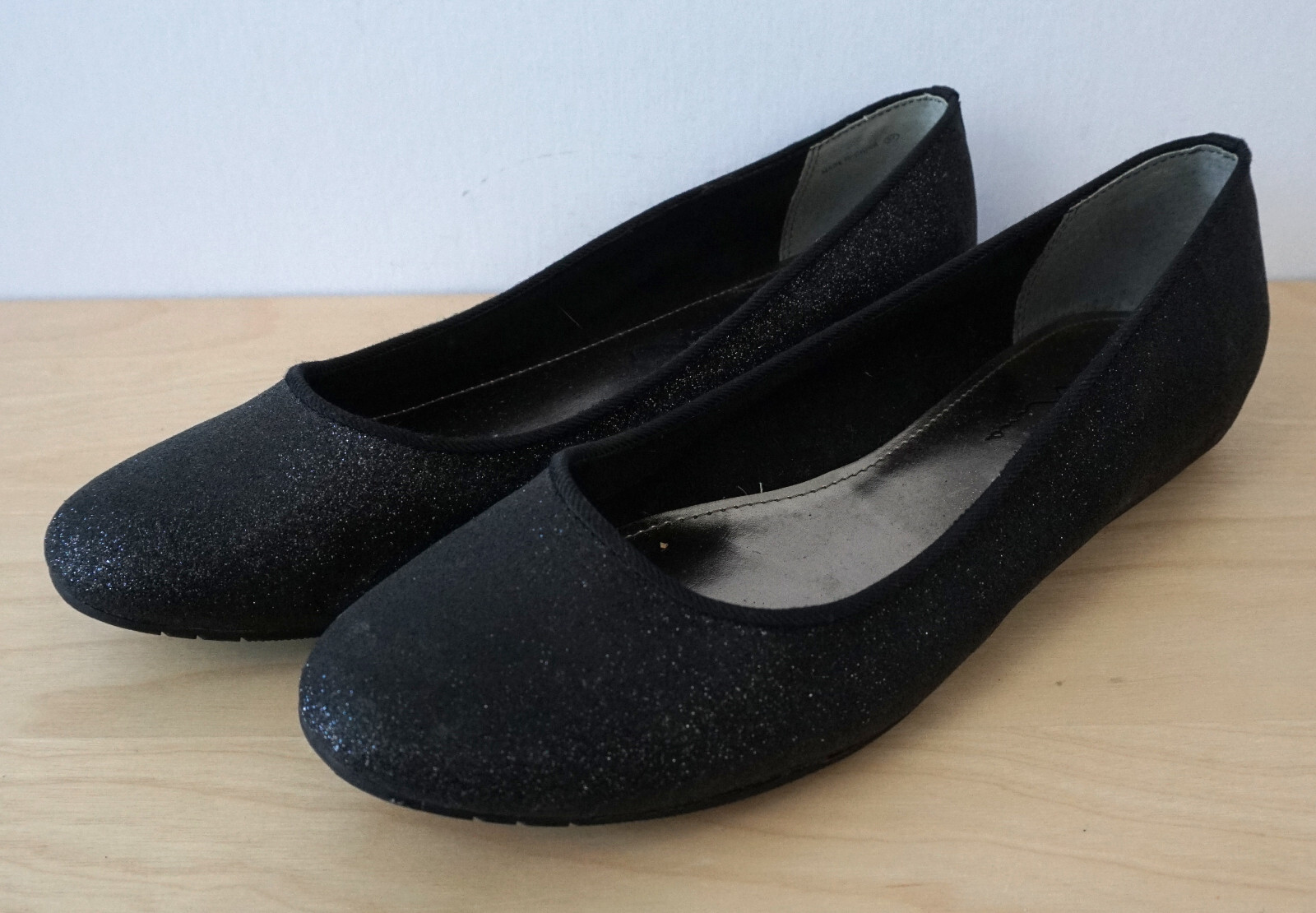 Nina Black Sparkle Metallic Slip On Business Work Formal Party Flats Size 8.5