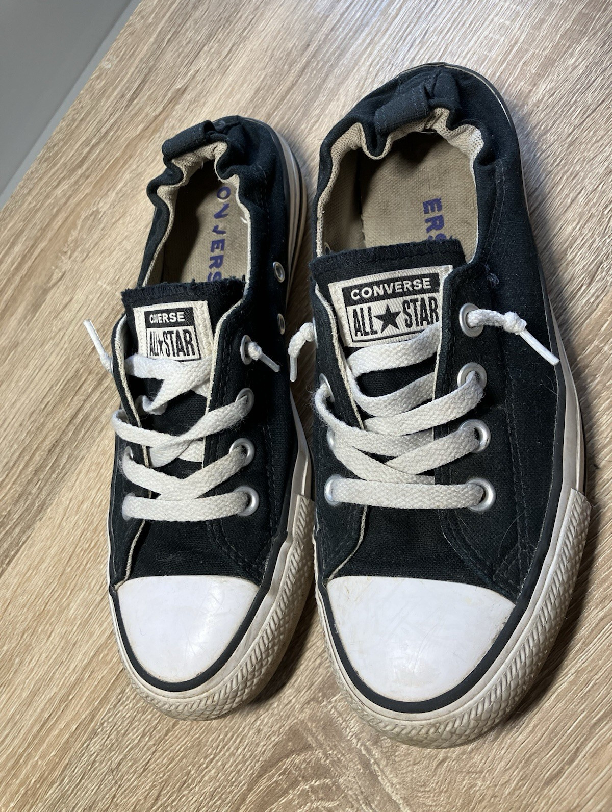 Converse All Star Low Top Lace-Up Black/White Sneakers Style Code 537051F W8.5