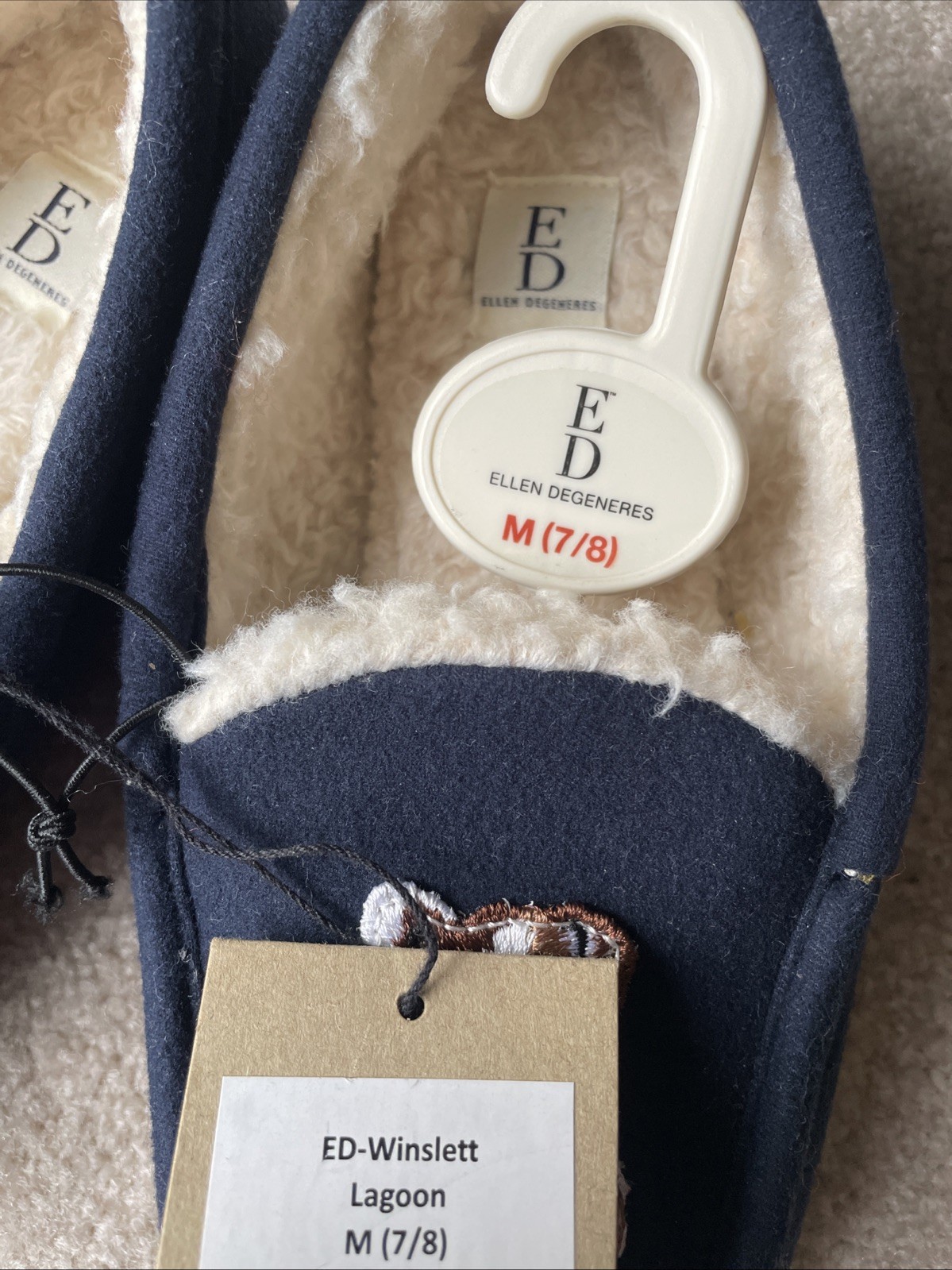 ED ELLEN DEGENERES Winslett Lagoon Limited Edition Dog Collection Slippers M 7/8