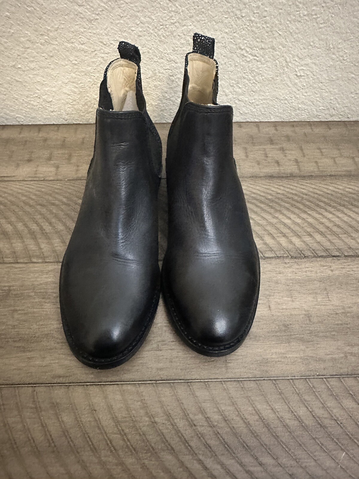 NAVYBOOT ANKLE BOOT BOOTIE Black SPECKLED Suede Italian Leather Size 38 /￼ 7.5