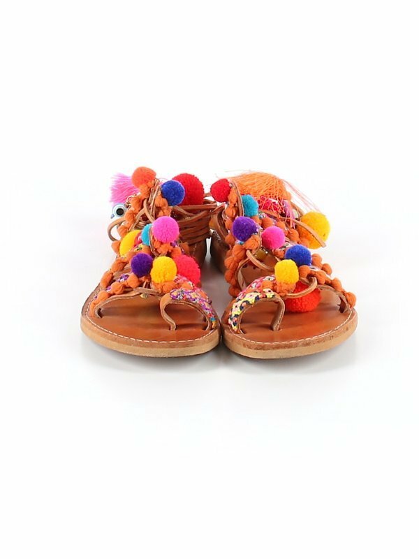 HIPPIE LACE UP SANDALS~ Tassels, Pom-Pom’s, Coins, Peace Signs & Beads ~40/9.5