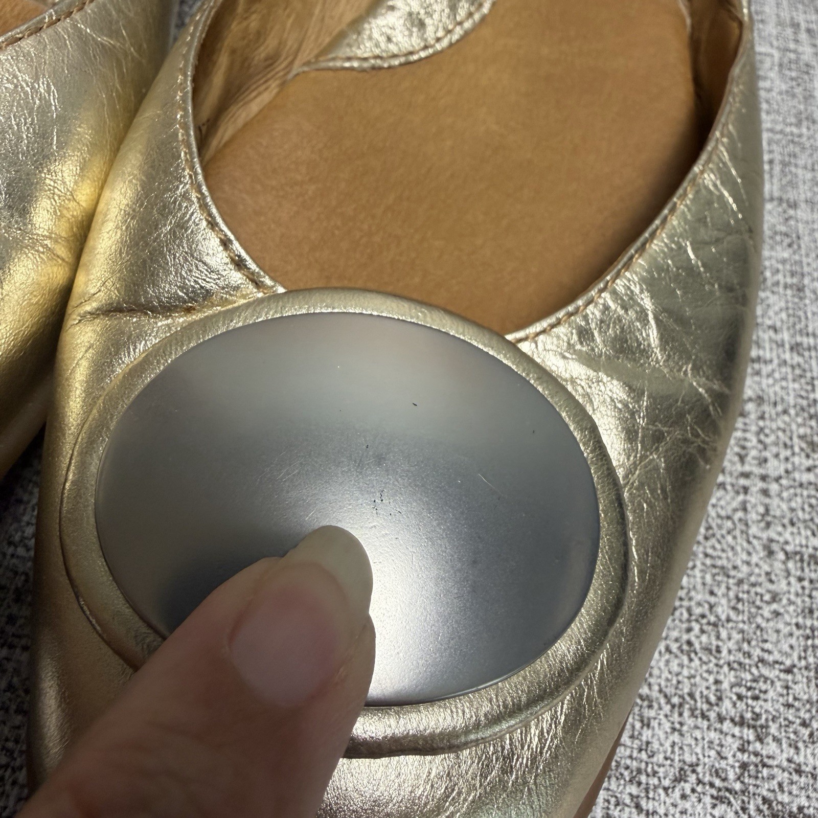 Børn Shoes Women’s Sz 7 (EU 38) Gold Leather Metallic Coquette Ballet Flats