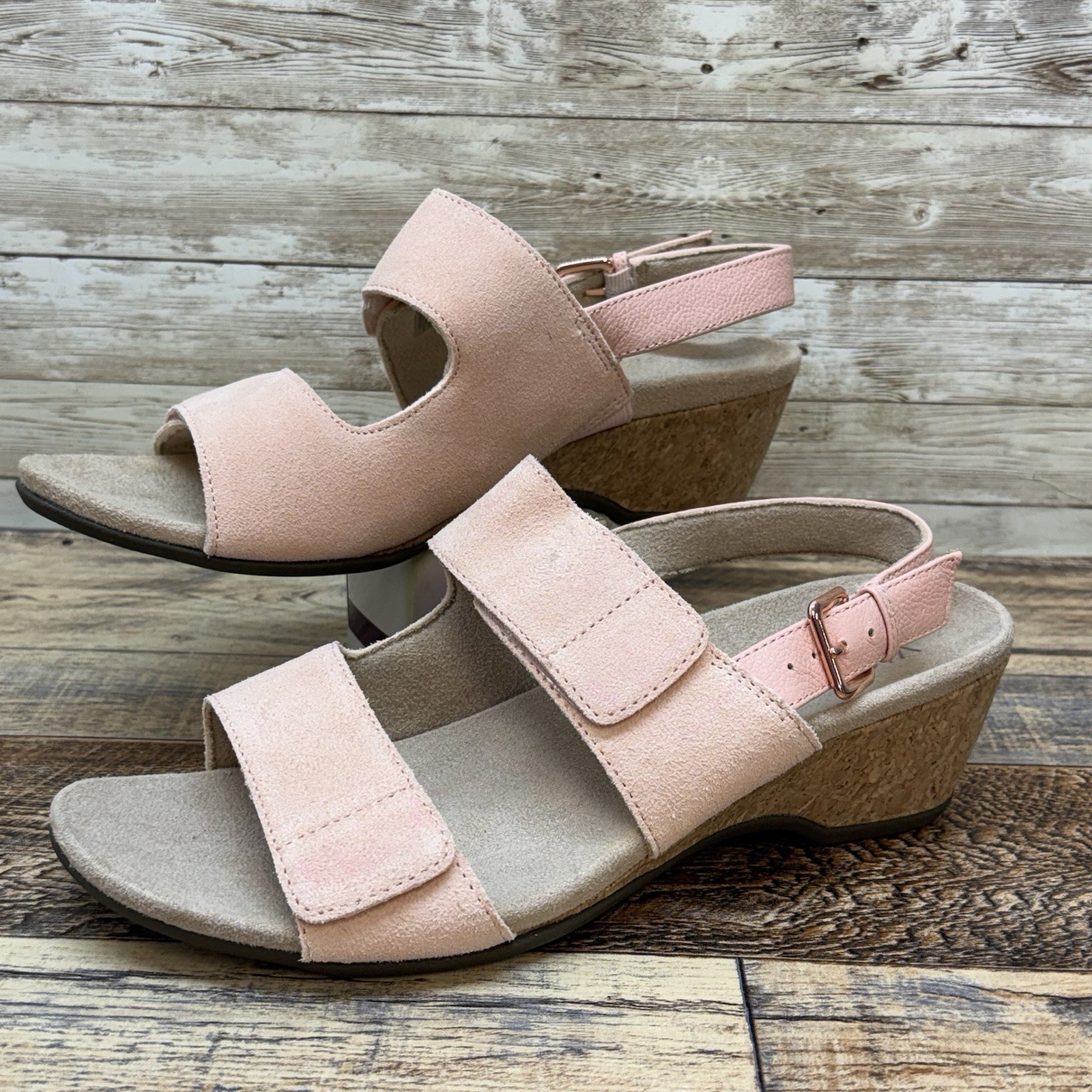 Vionic Marian Women’s Wedge Arch Supportive Sandals Roze Size 9 Buckle Chunky