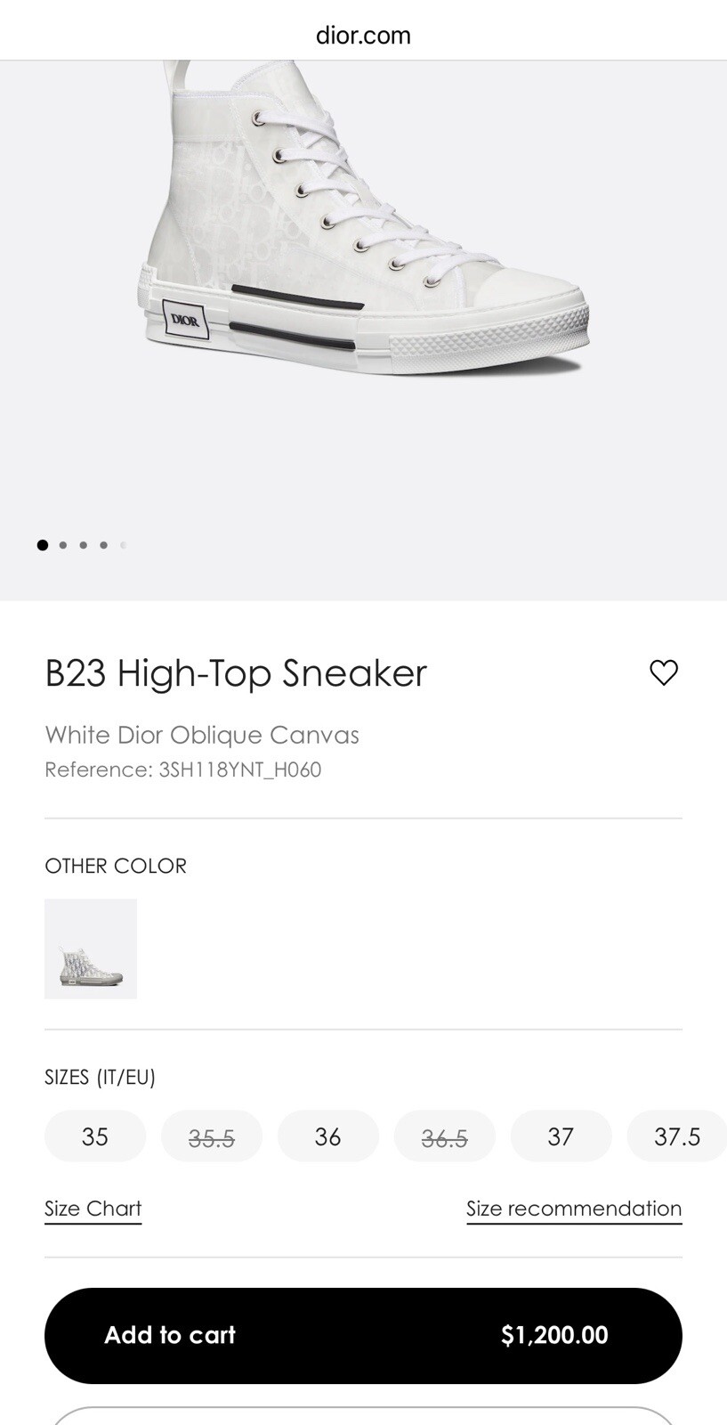 Authentic Christian Dior B23 White Canvas PVC High Top Sneakers Size EU 41 US 11