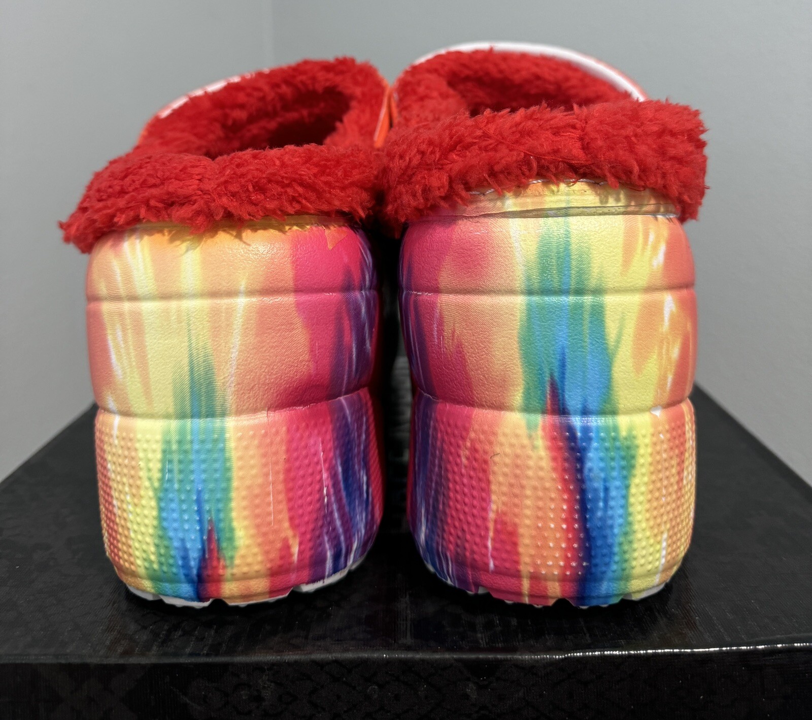 CAPE ROBBIN Chunky Platform Clogs Tie Dye Fur Lined Size 10 NEW BM7062