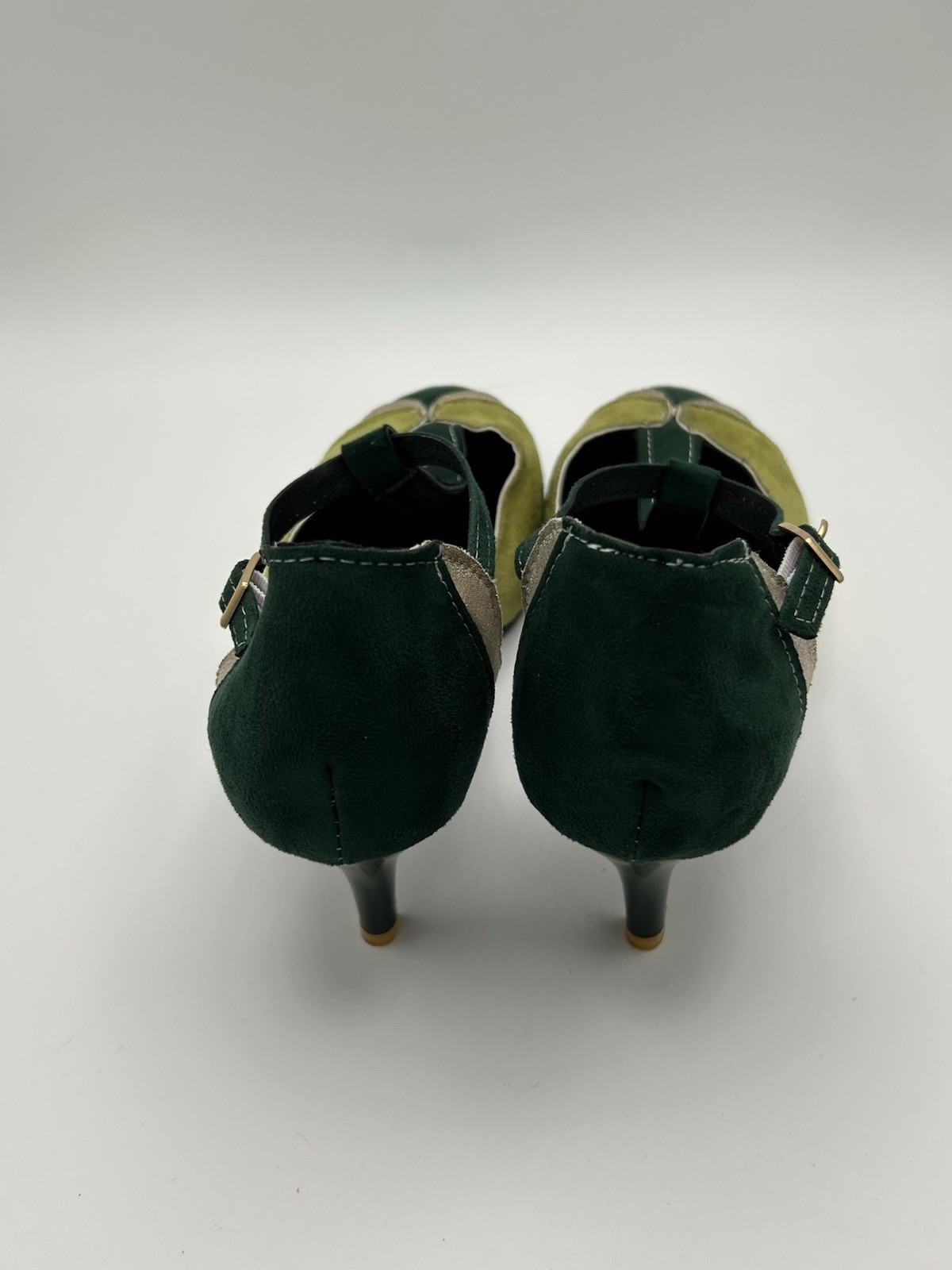 Green Color block Pumps 2.5” Heel