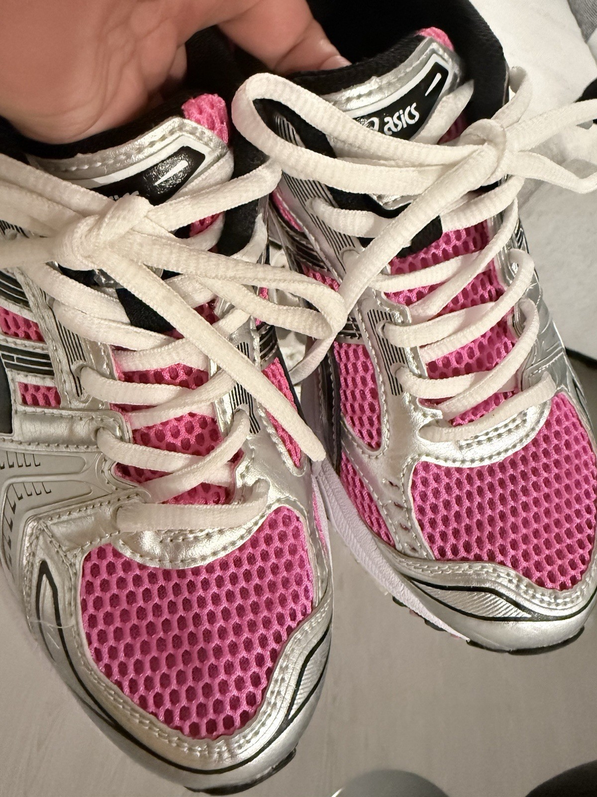ASICS GEL-Kayano 14 Women’s Mesh Low Top Sneakers Pink Silver Black White