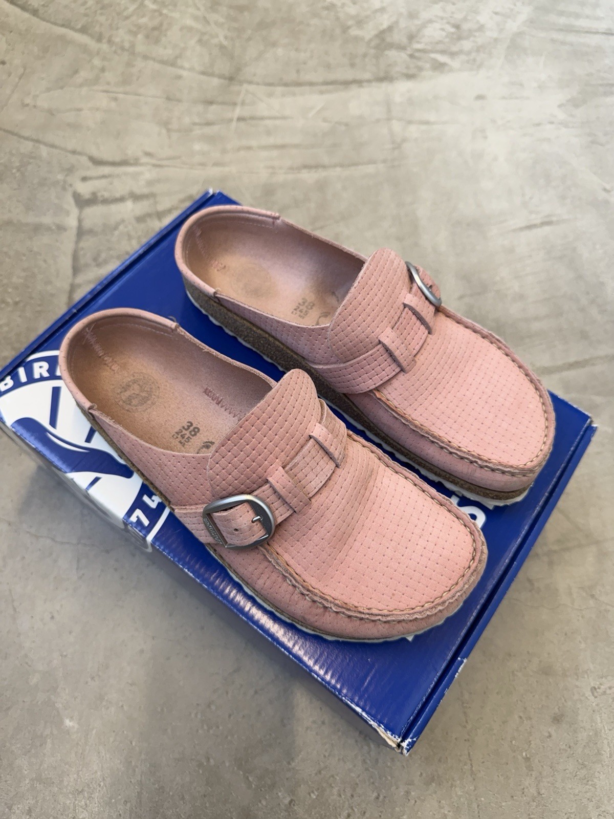 Birkenstock Women’s Buckley Shearling Suede Leather Pink Clay size 7 EU 38