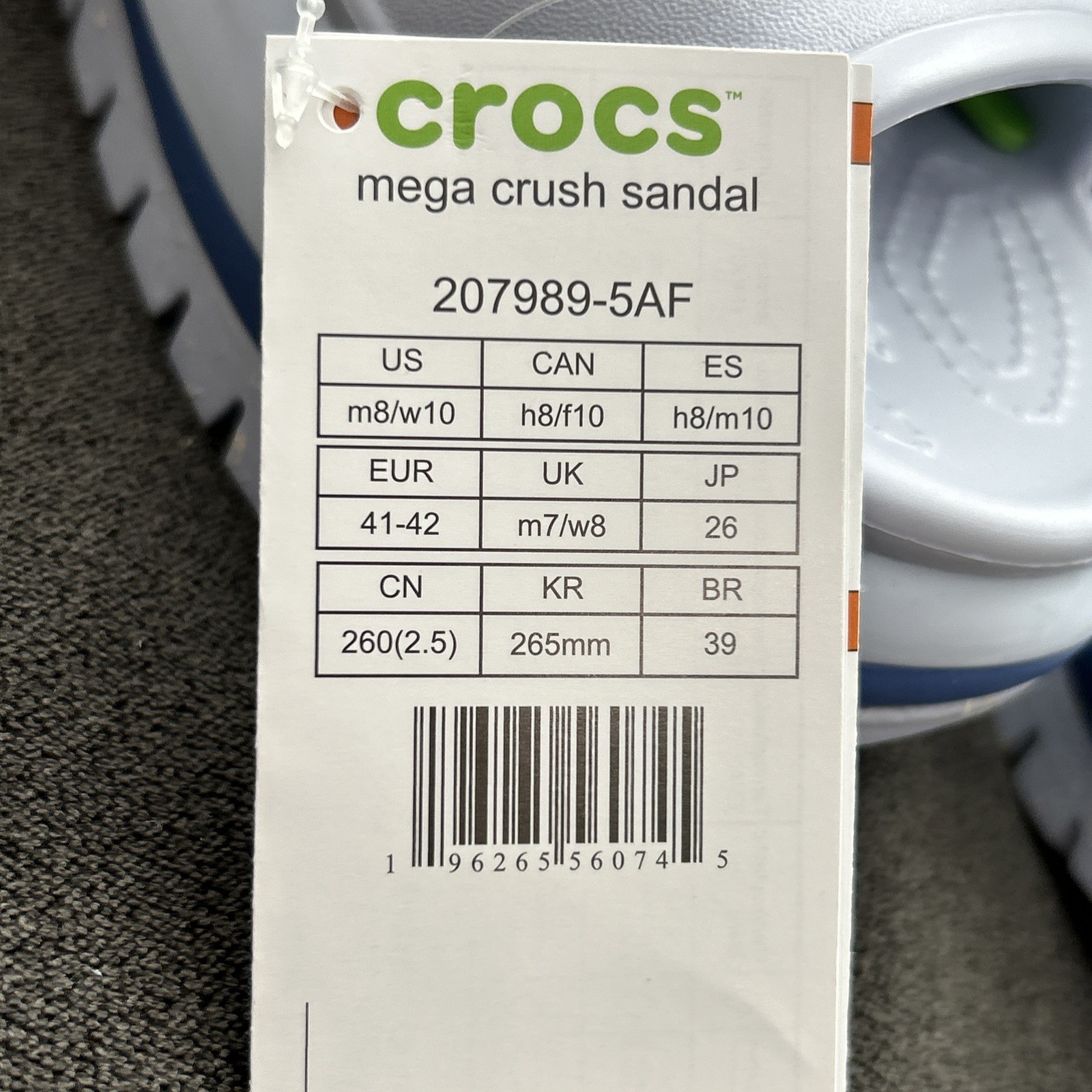 Crocs Classic Mega Crush Sandal Women’s 10 Mega Crush White Platform Slingback