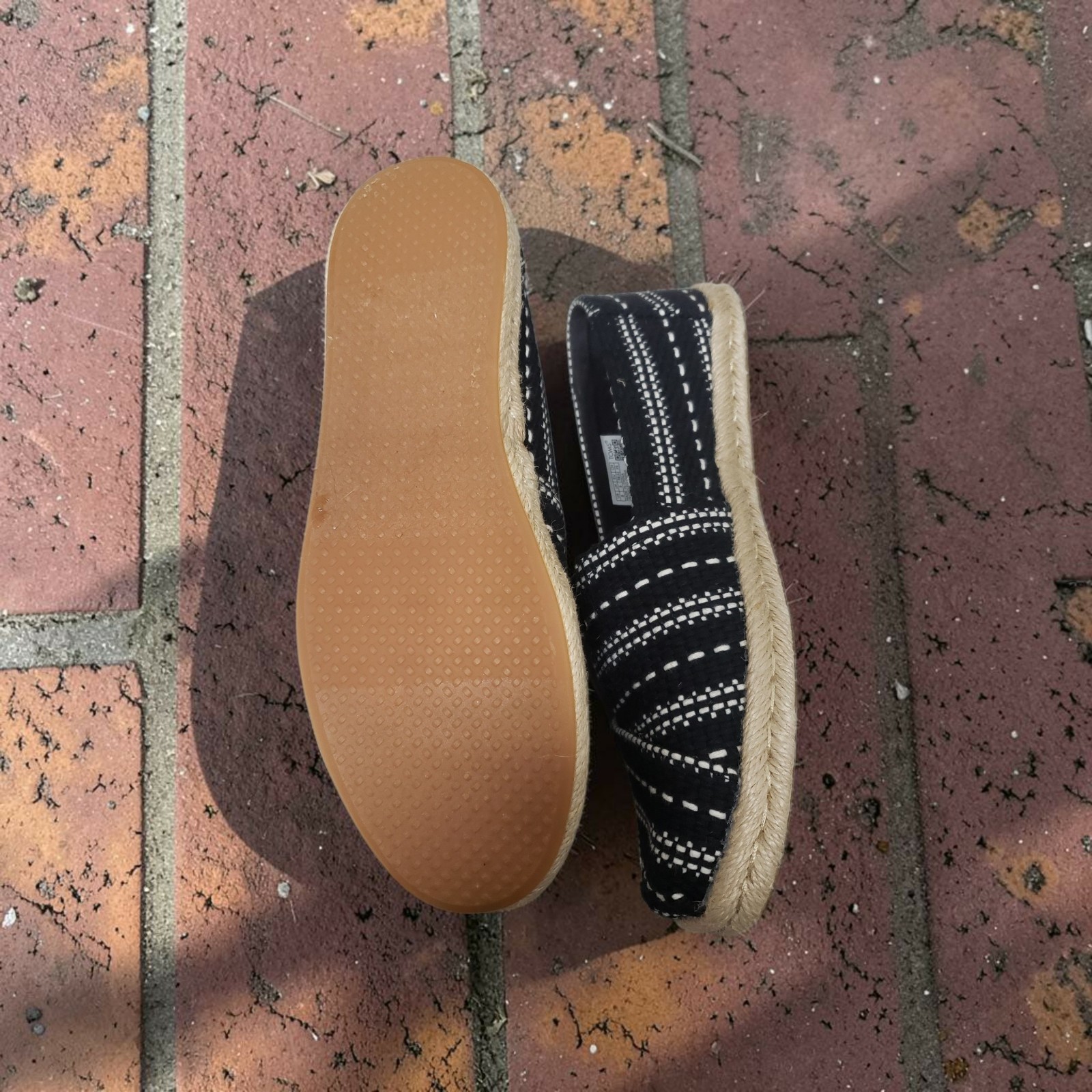 TOMS Alpargata Rope Shoes Women’s 8M Black Multi Chunky Global Woven NIB