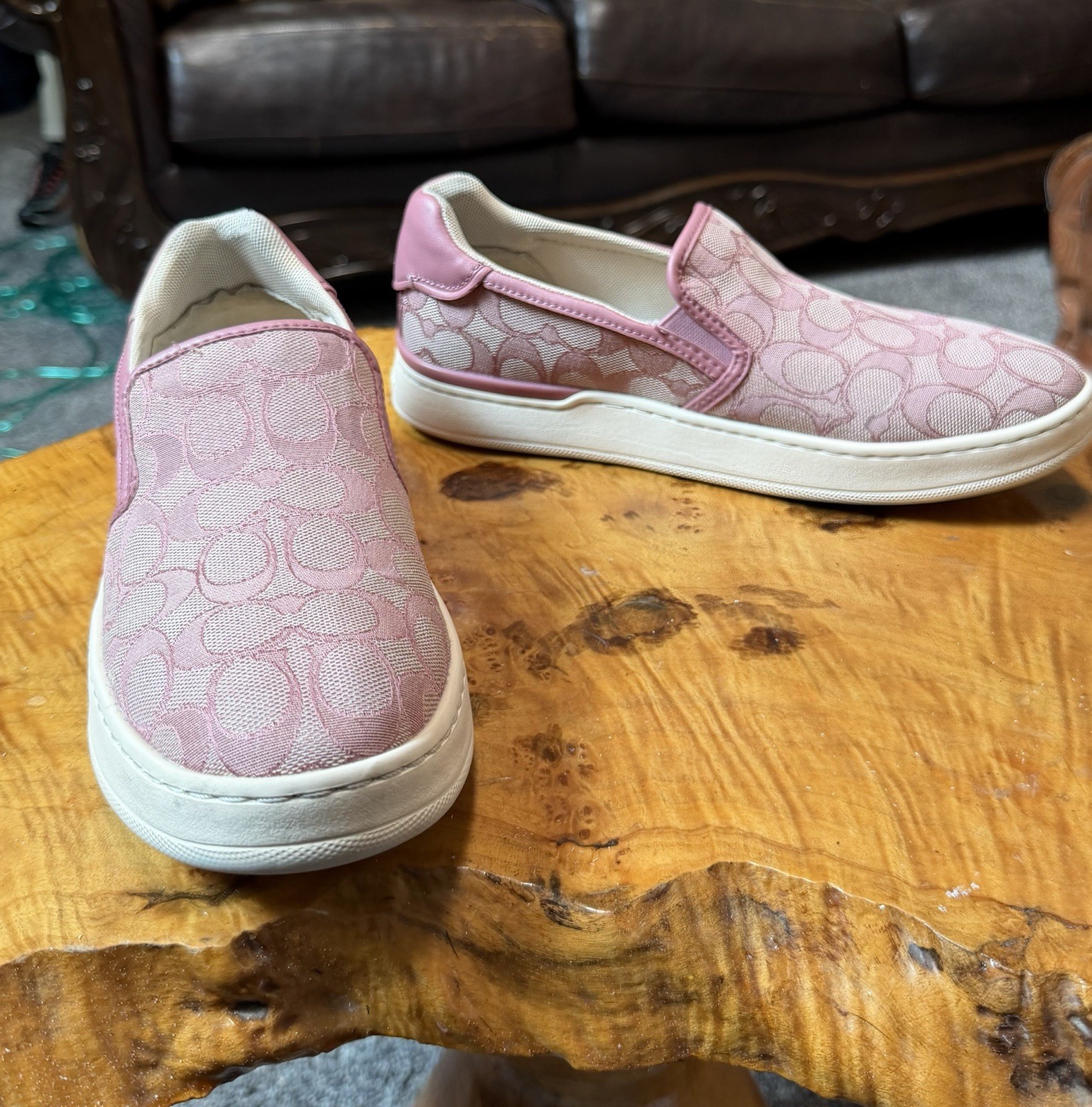 Coach Wells Women’s Signature Slip-On Sneaker Pink C4393 Size 9B No Box