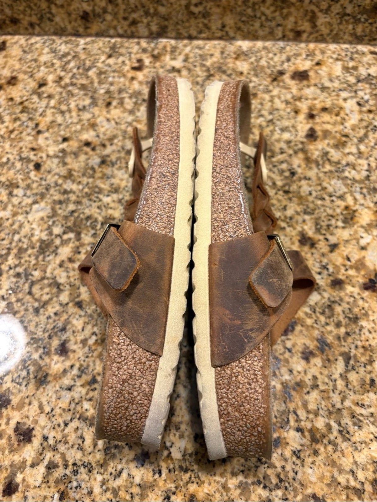 Birkenstock Gizeh Braided Leather Thong Sandals Brown EU 37 US 6-6.5