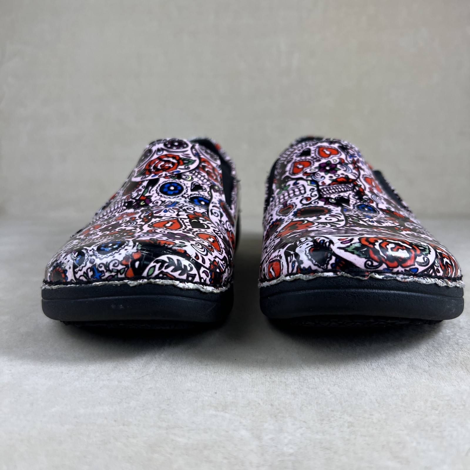 Spring Step Ferrara Day Of The Dead Clogs Women Sz 5.5 Slip-On Preloved