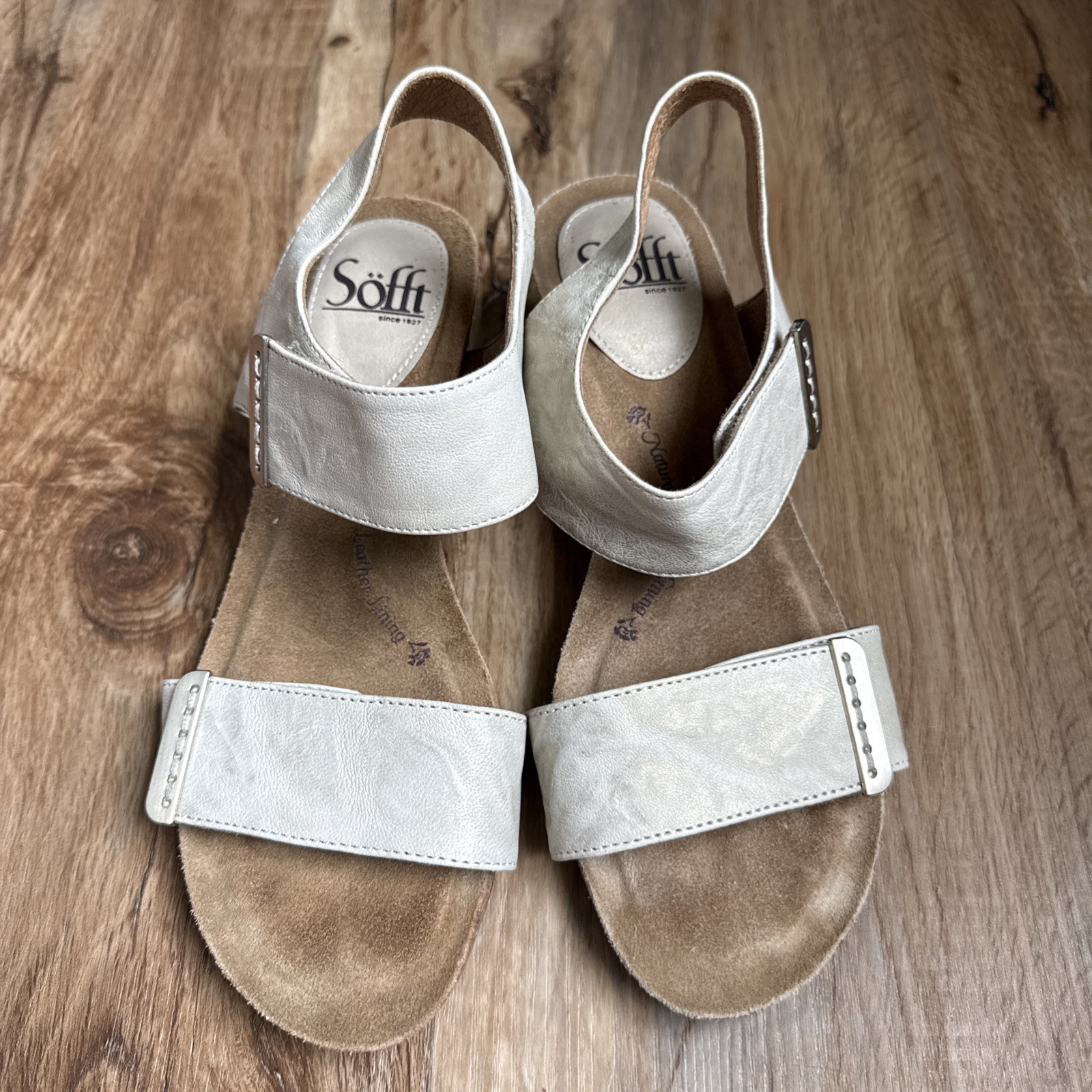 Sofft Verdi Wedge Adjustable Straps Stone Taupe Sandals Women’s Size 7