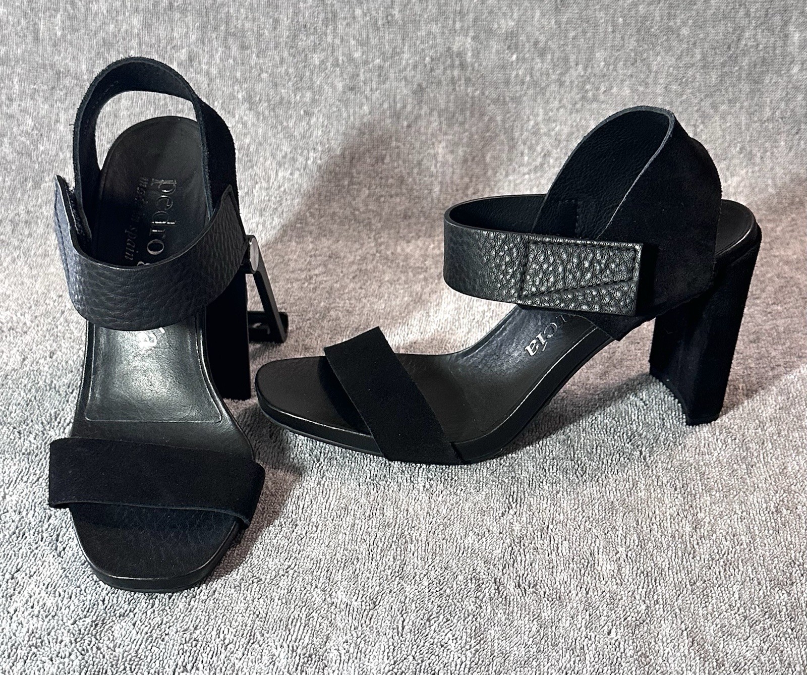 NWOB Pedro Garcia Nara Black Suede/Leather Ankle Strap Sandals SizeEU39 MSRP$575