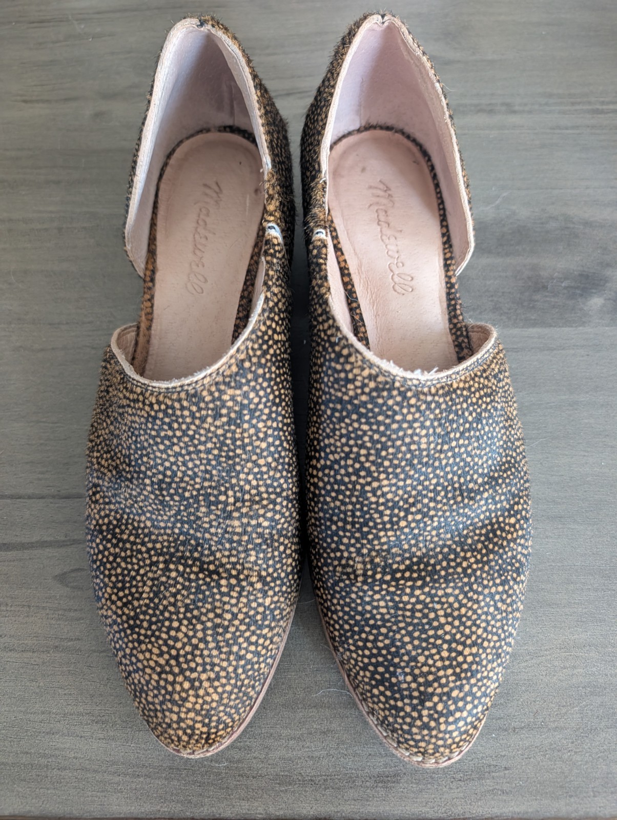 Madewell Boots Womens 7.5 Brown Calf Hair Animal Print Ankle Slip On Shoes