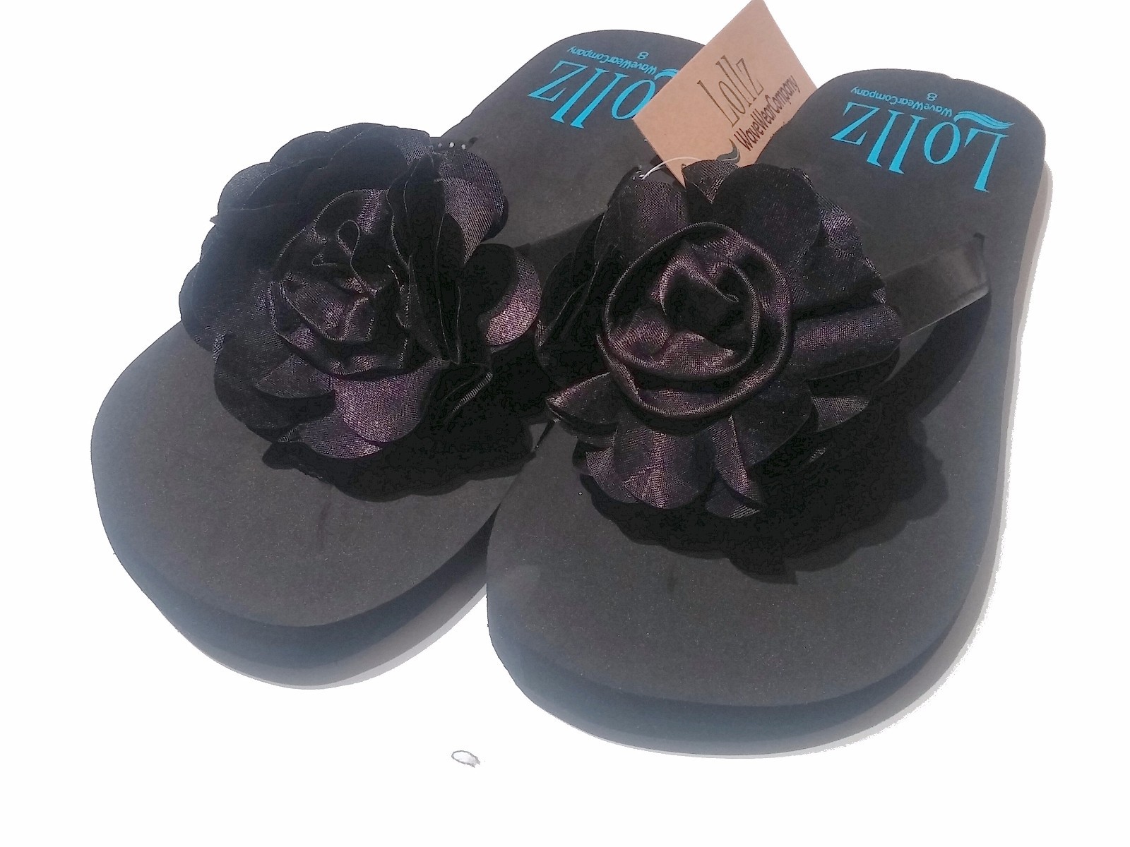 Arch Support Flower Accent Flip Flops Sandals Womens Pink Black Brown 6 7 8 9 10