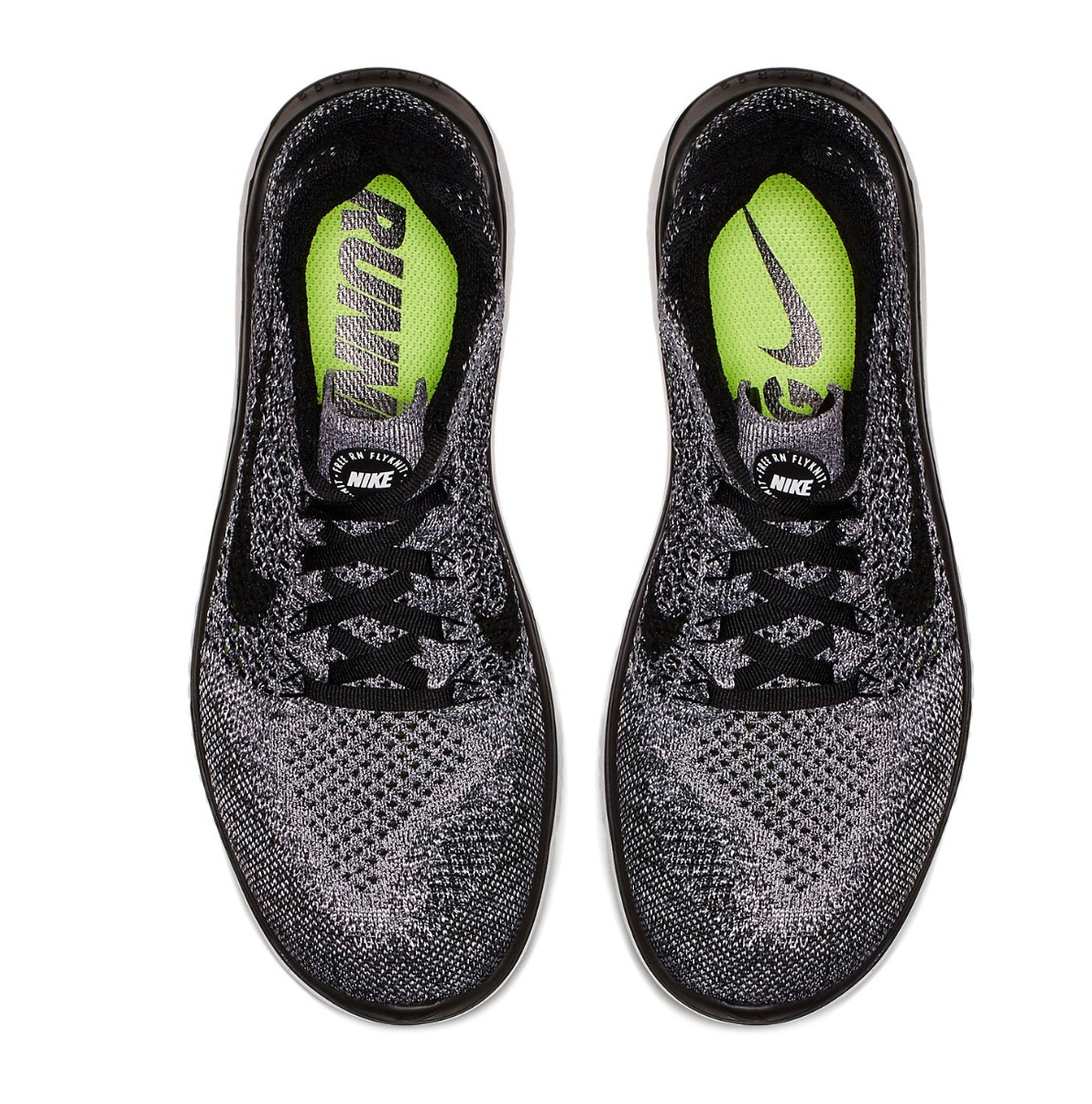 Women’s NIKE FREE RN FLYKNIT WHITE/BLACK NEW 942839 101