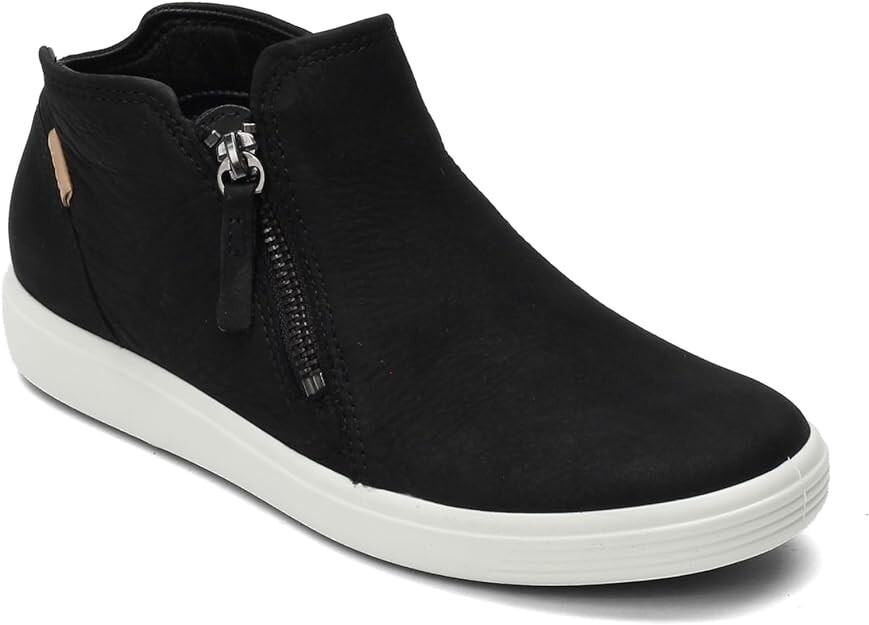 ECCO – Women’s Soft 7 Low Bootie Sneaker, Black/Powder, 35EU /4-4.5US
